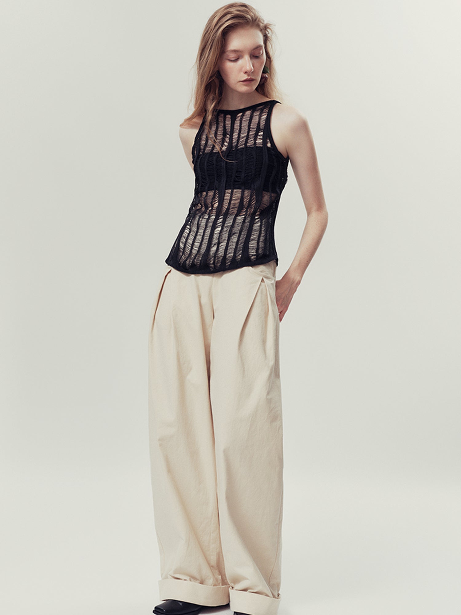 AnnoMundi Natural Drift Sand High Waist Wide Leg Pants