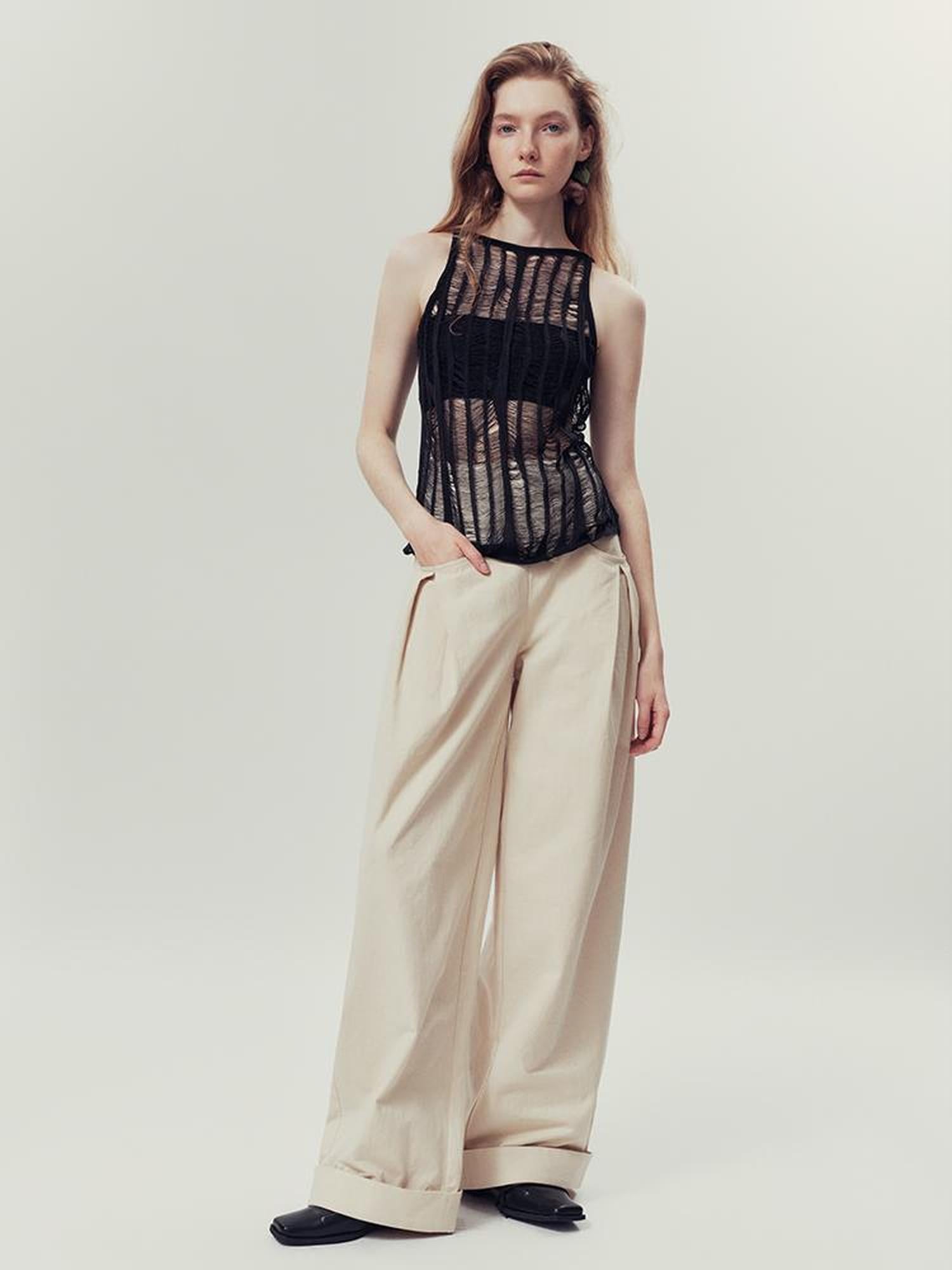AnnoMundi Natural Drift Sand High Waist Wide Leg Pants