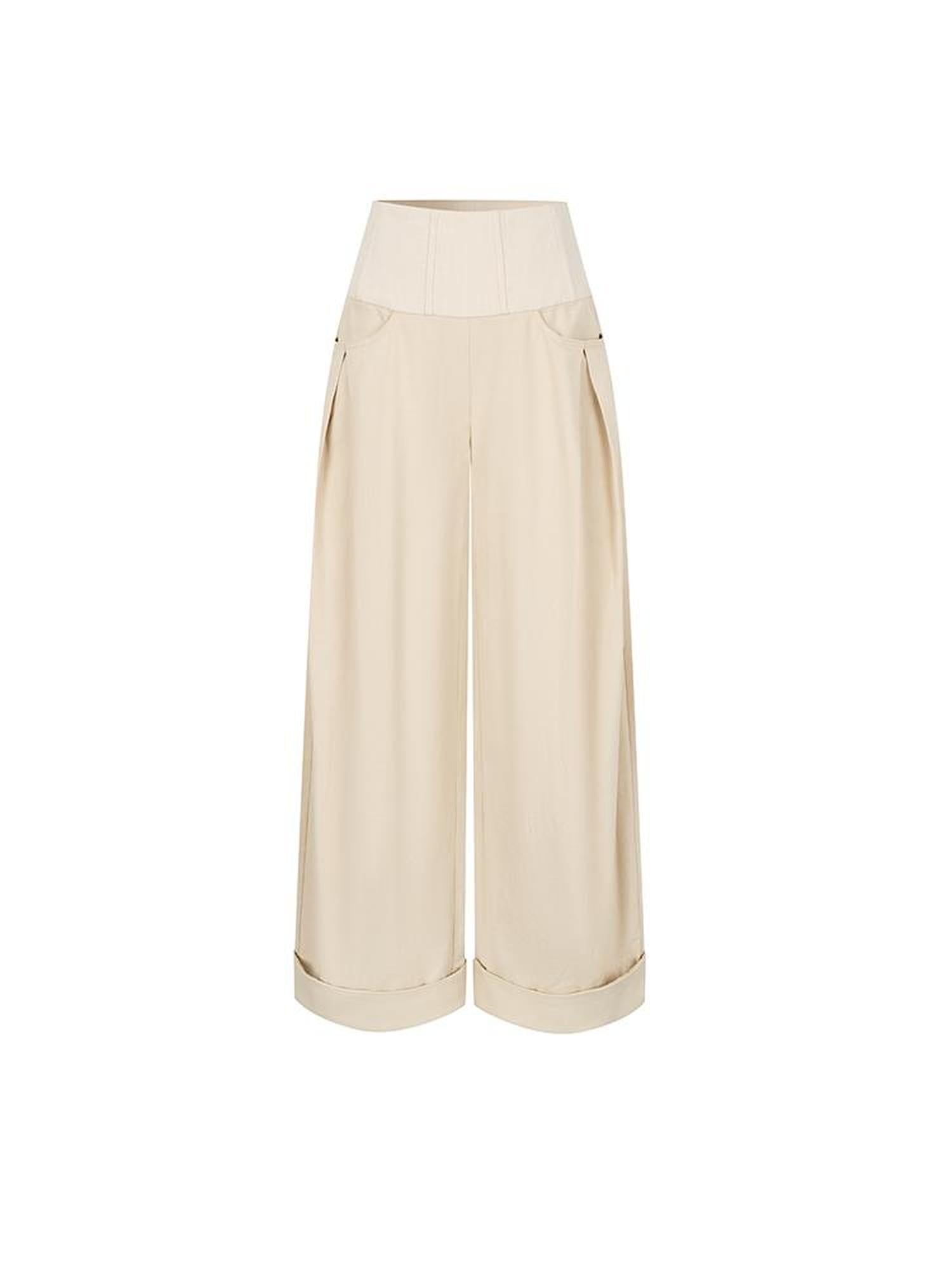 AnnoMundi Natural Drift Sand High Waist Wide Leg Pants