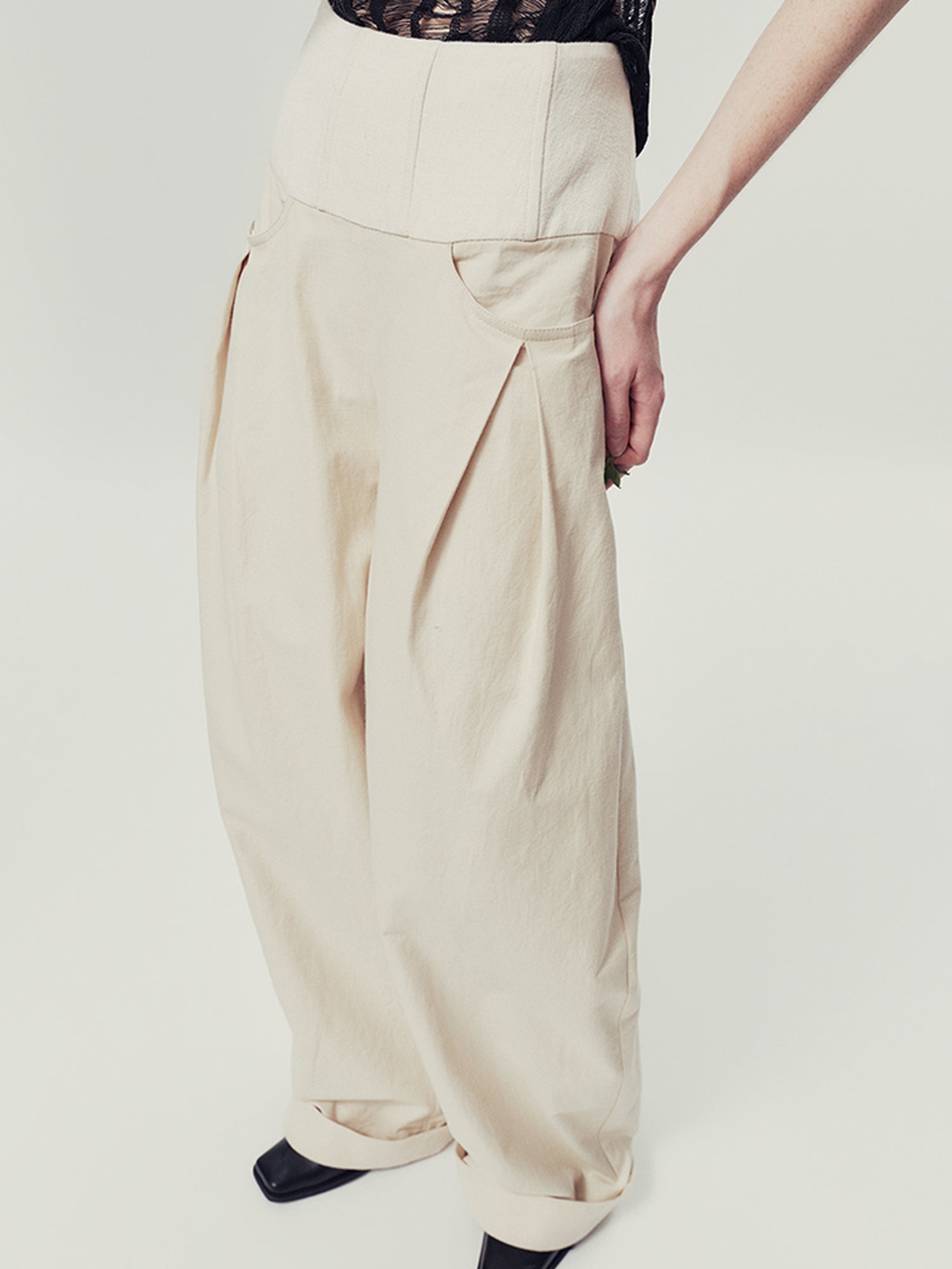 AnnoMundi Natural Drift Sand High Waist Wide Leg Pants