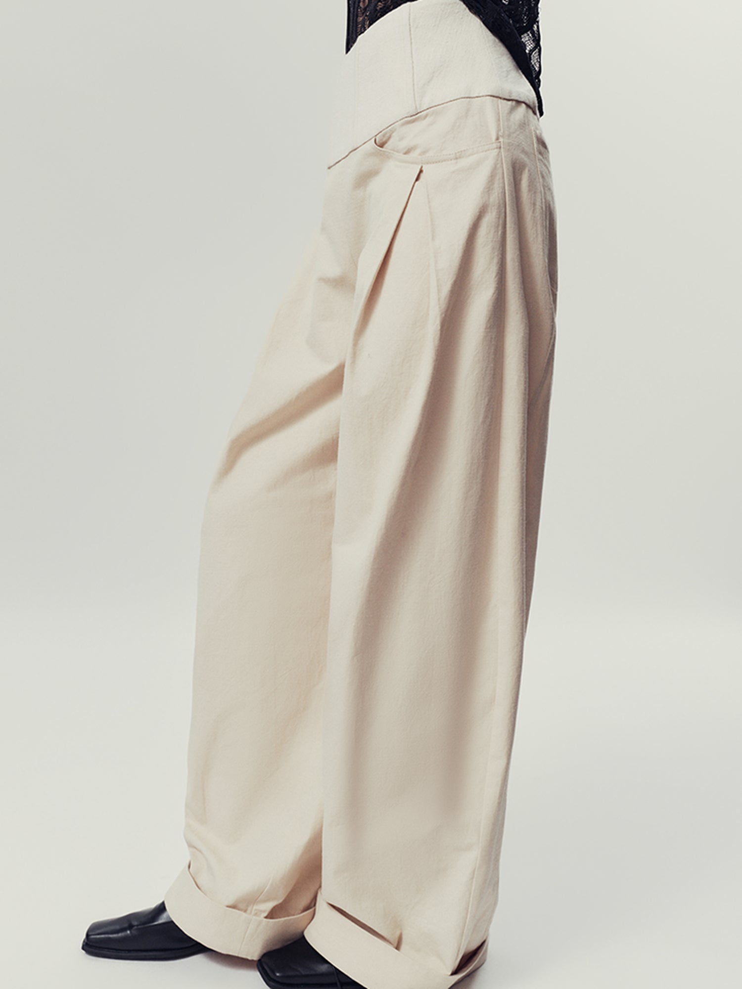 AnnoMundi Natural Drift Sand High Waist Wide Leg Pants