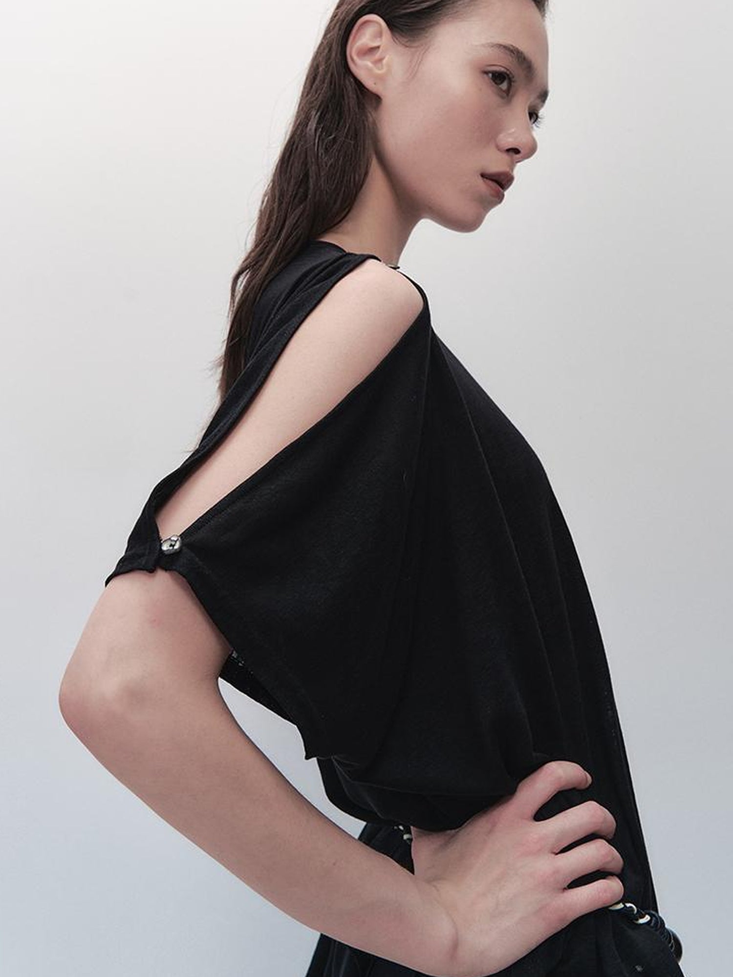 AnnoMundi Nightfall Edge Asymmetric Tunic V Neck T Shirt Long Sleeve