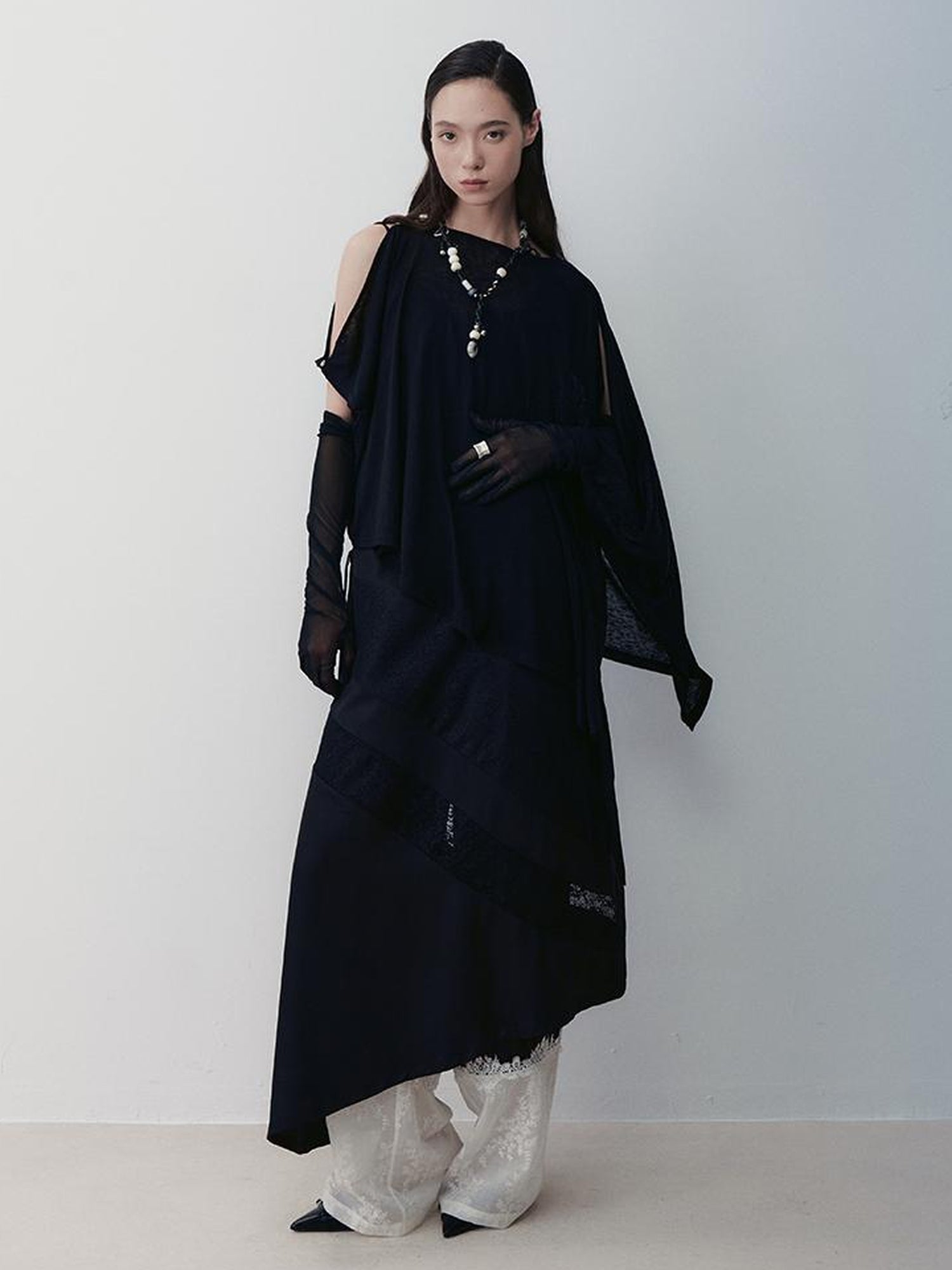 AnnoMundi Nightfall Edge Asymmetric Tunic V Neck T Shirt Long Sleeve