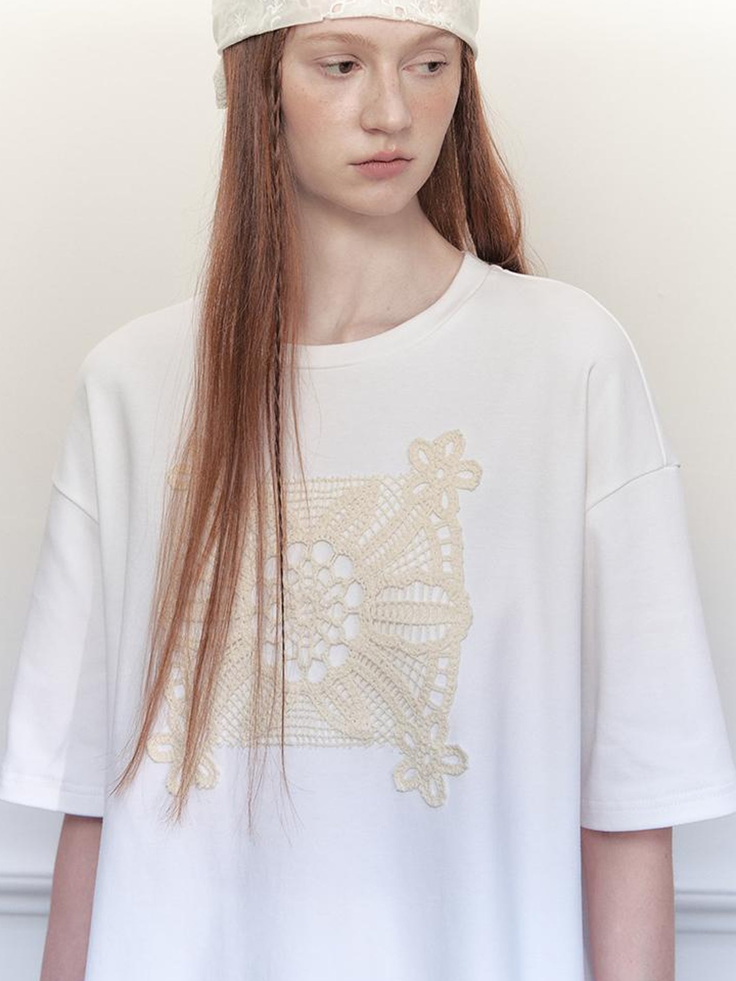 AnnoMundi Openwork Floral Summer Relaxed Fit Tee