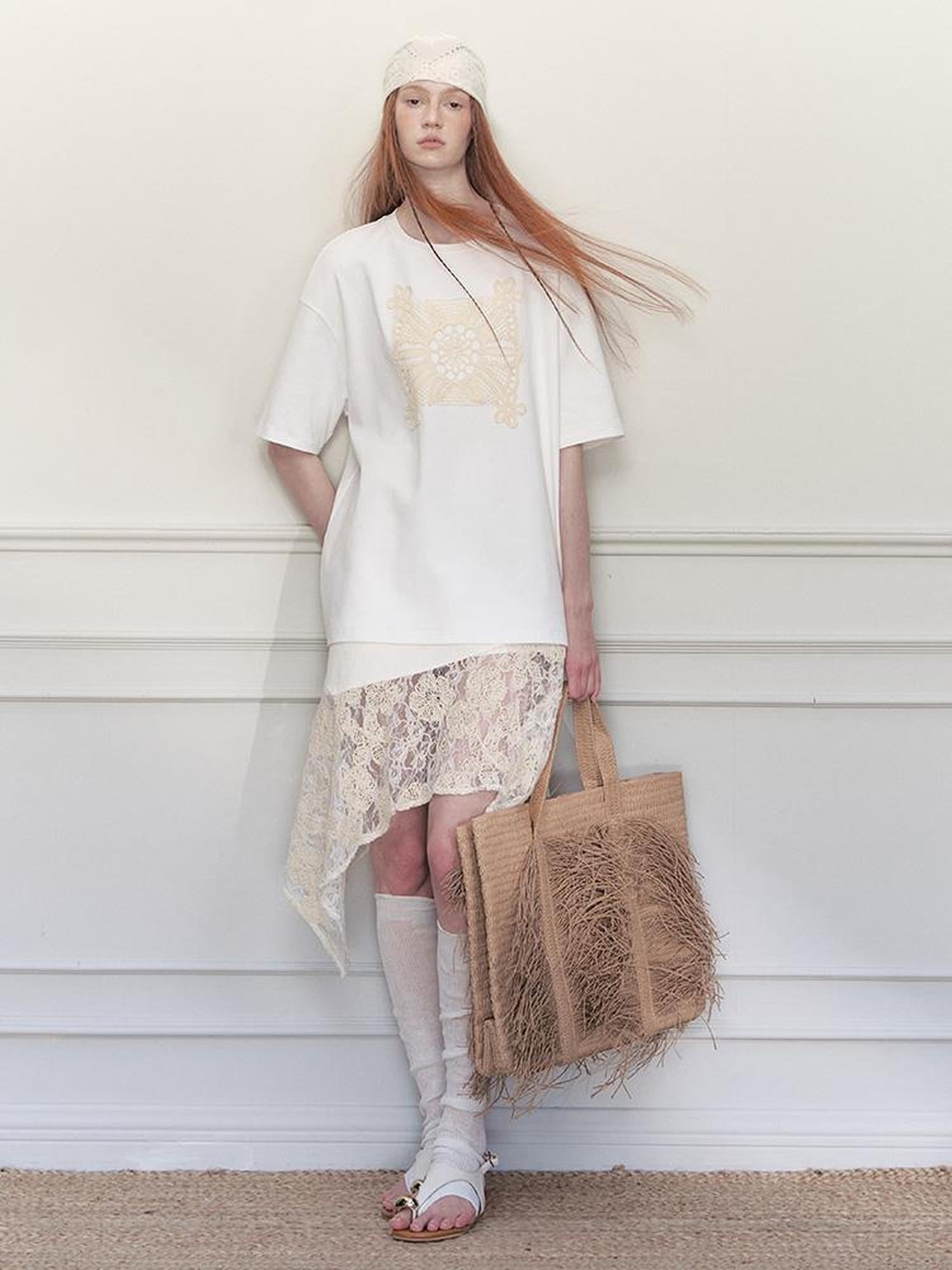 AnnoMundi Openwork Floral Summer Relaxed Fit Tee