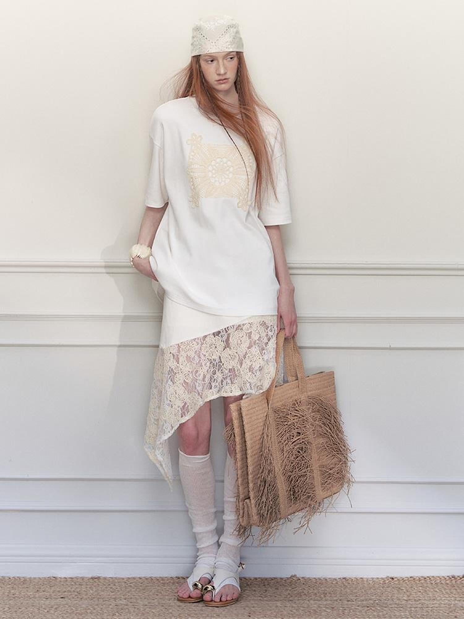 AnnoMundi Openwork Floral Summer Relaxed Fit Tee