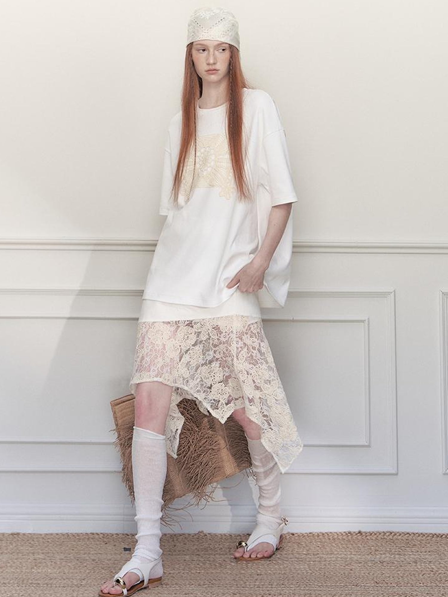 AnnoMundi Openwork Floral Summer Relaxed Fit Tee