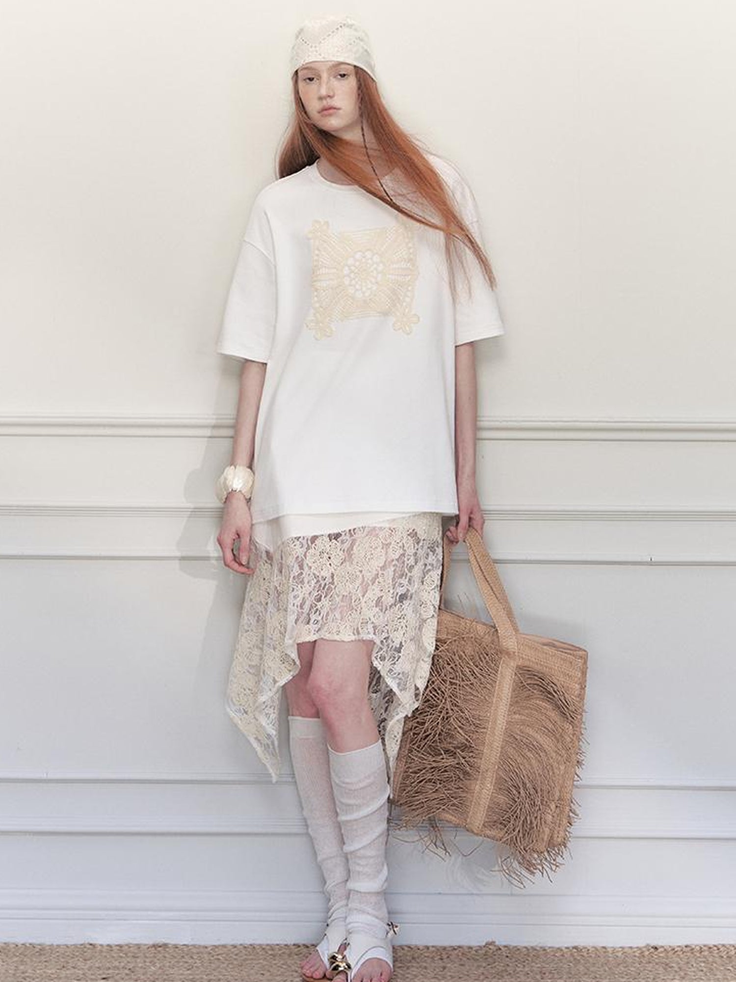 AnnoMundi Openwork Floral Summer Relaxed Fit Tee