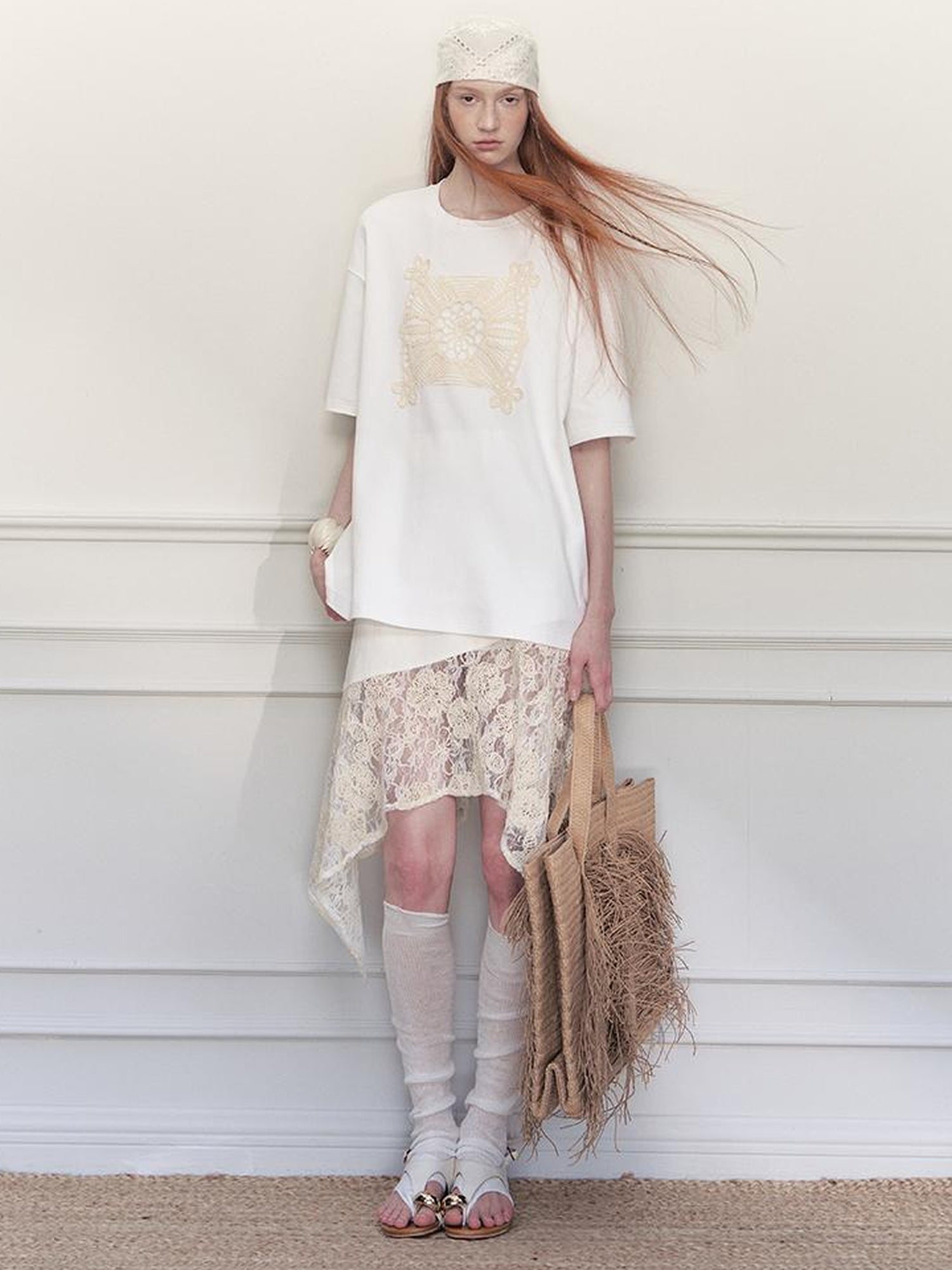 AnnoMundi Openwork Floral Summer Relaxed Fit Tee