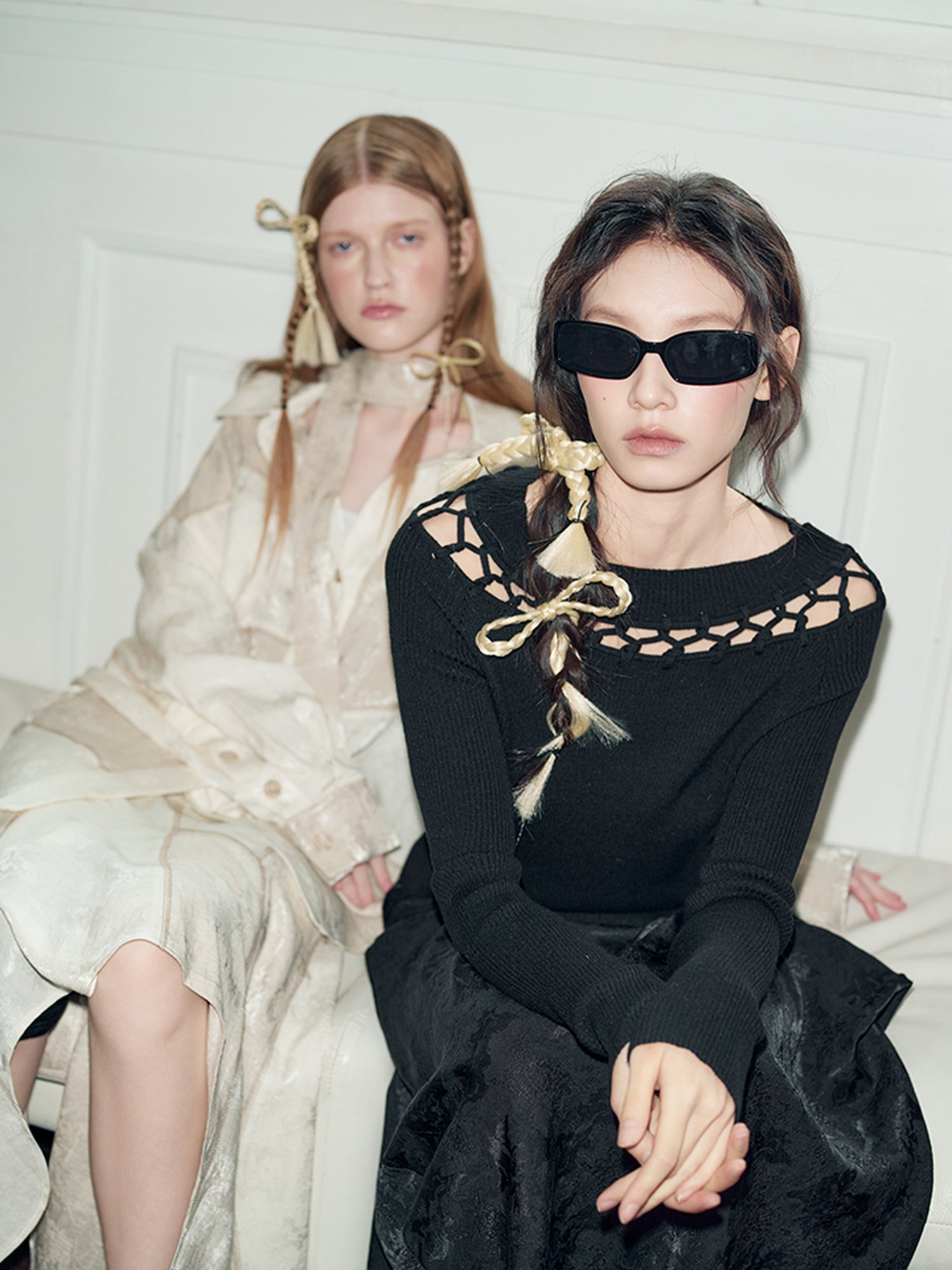 AnnoMundi Openwork Knit Cluster Knot Top