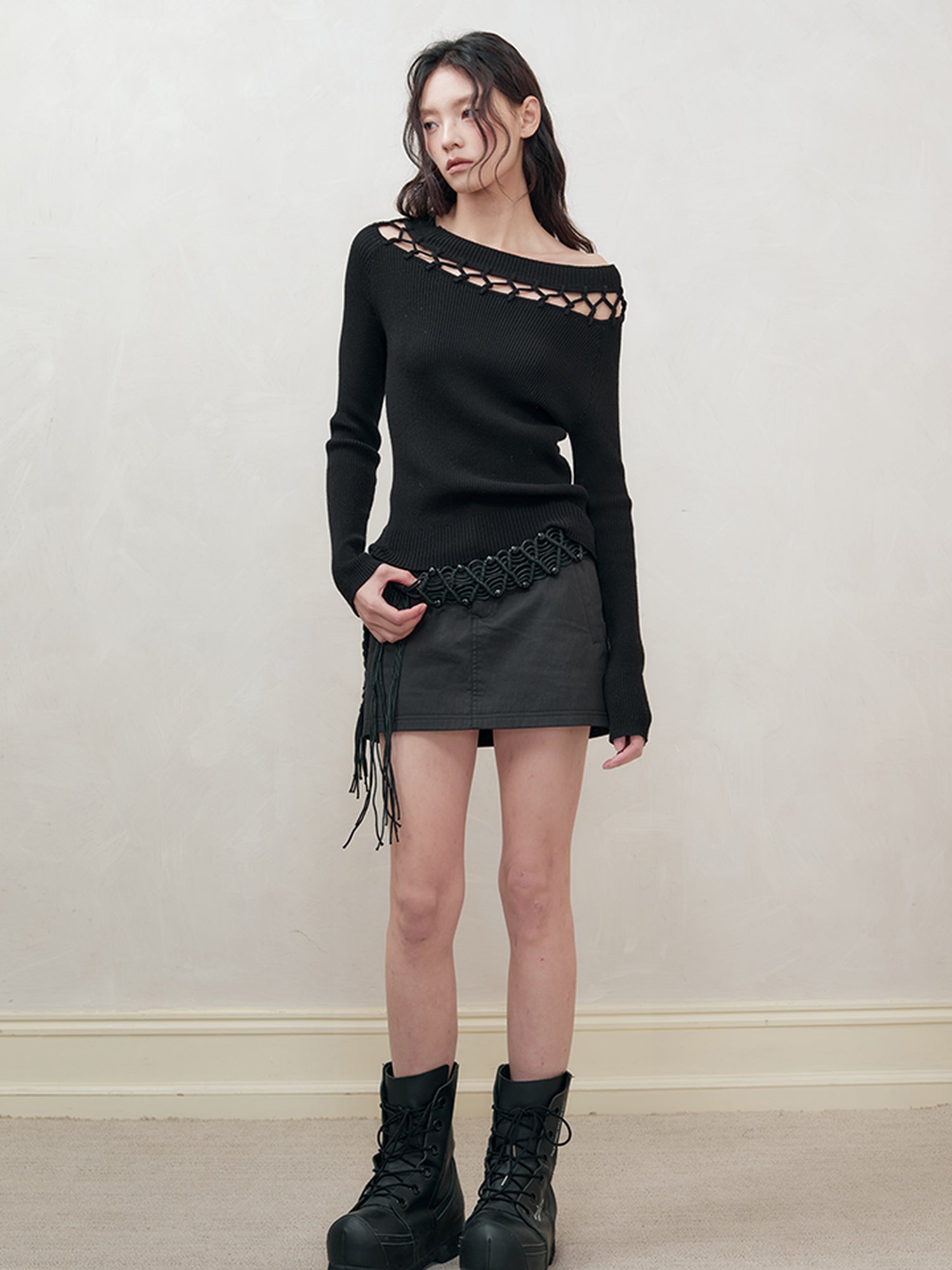 AnnoMundi Openwork Knit Cluster Knot Top