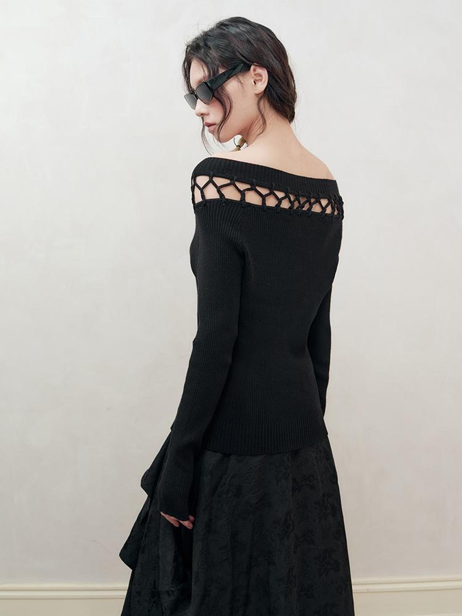 AnnoMundi Openwork Knit Cluster Knot Top