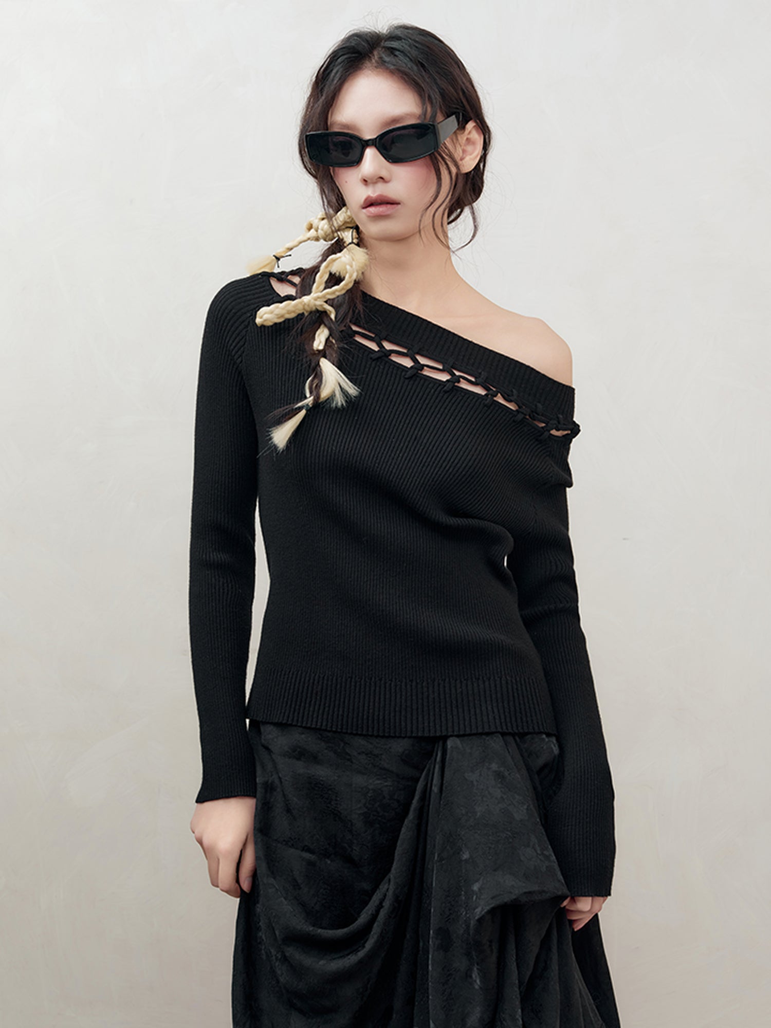 AnnoMundi Openwork Knit Cluster Knot Top