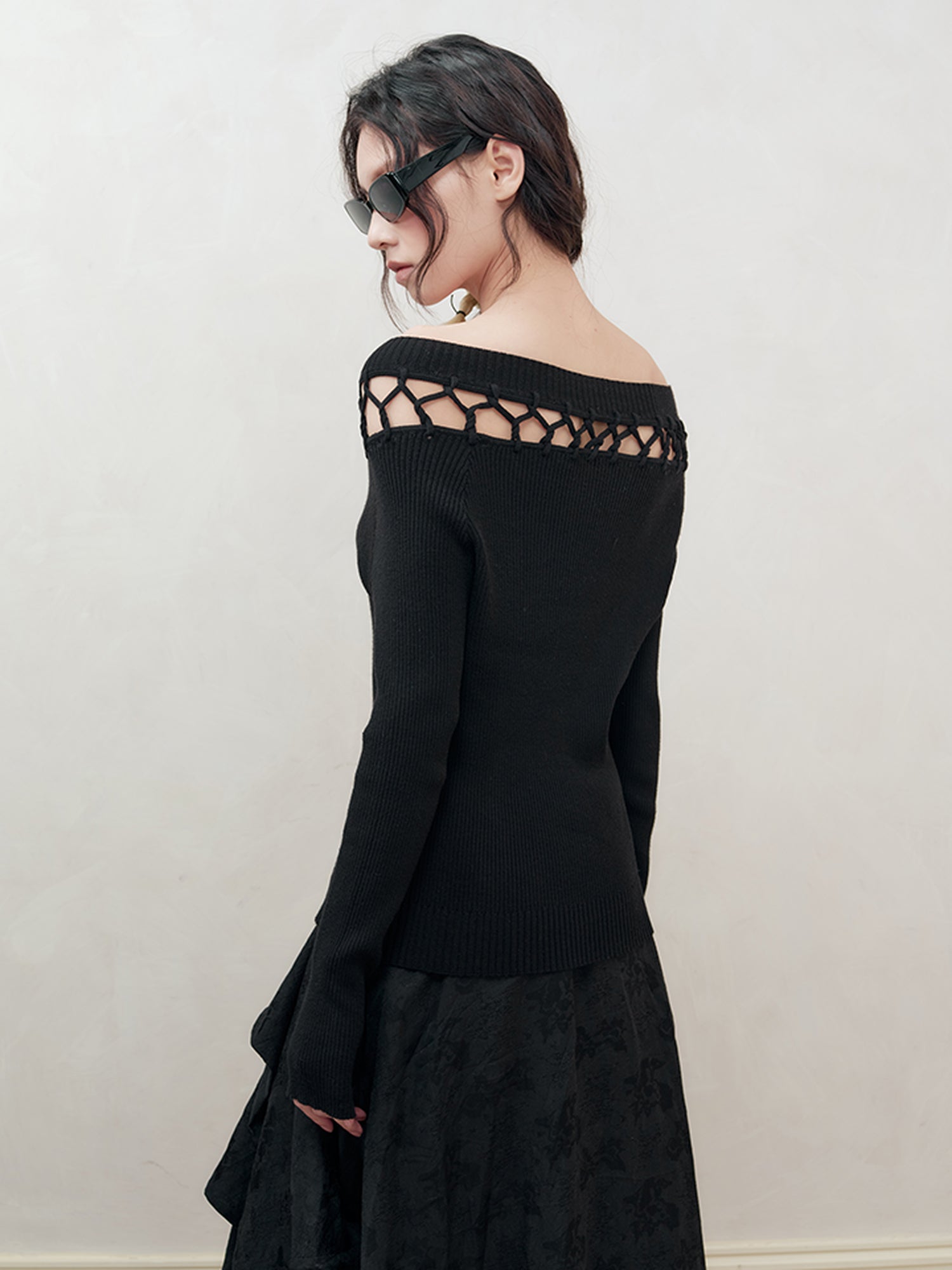 AnnoMundi Openwork Knit Cluster Knot Top