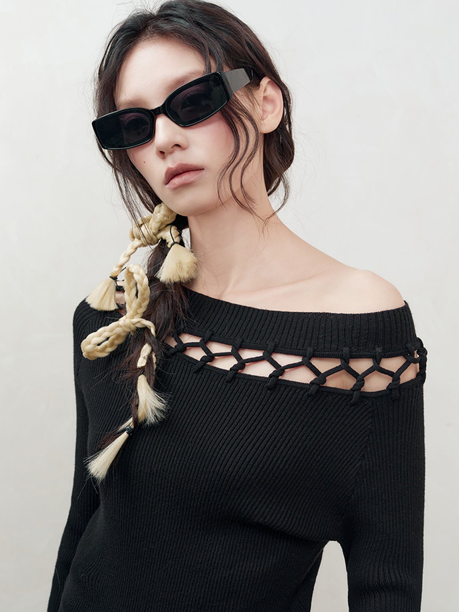 AnnoMundi Openwork Knit Cluster Knot Top