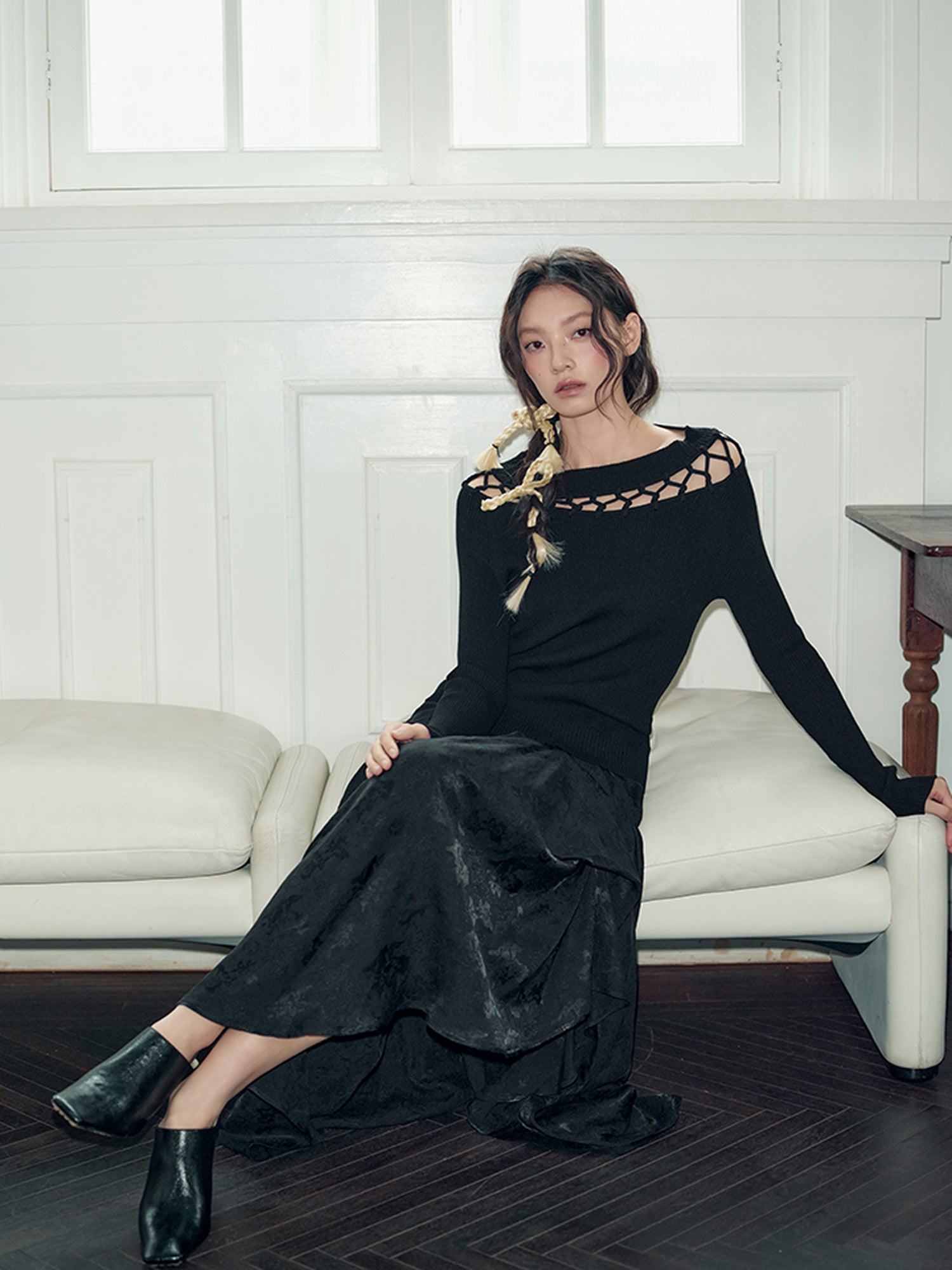 AnnoMundi Openwork Knit Cluster Knot Top