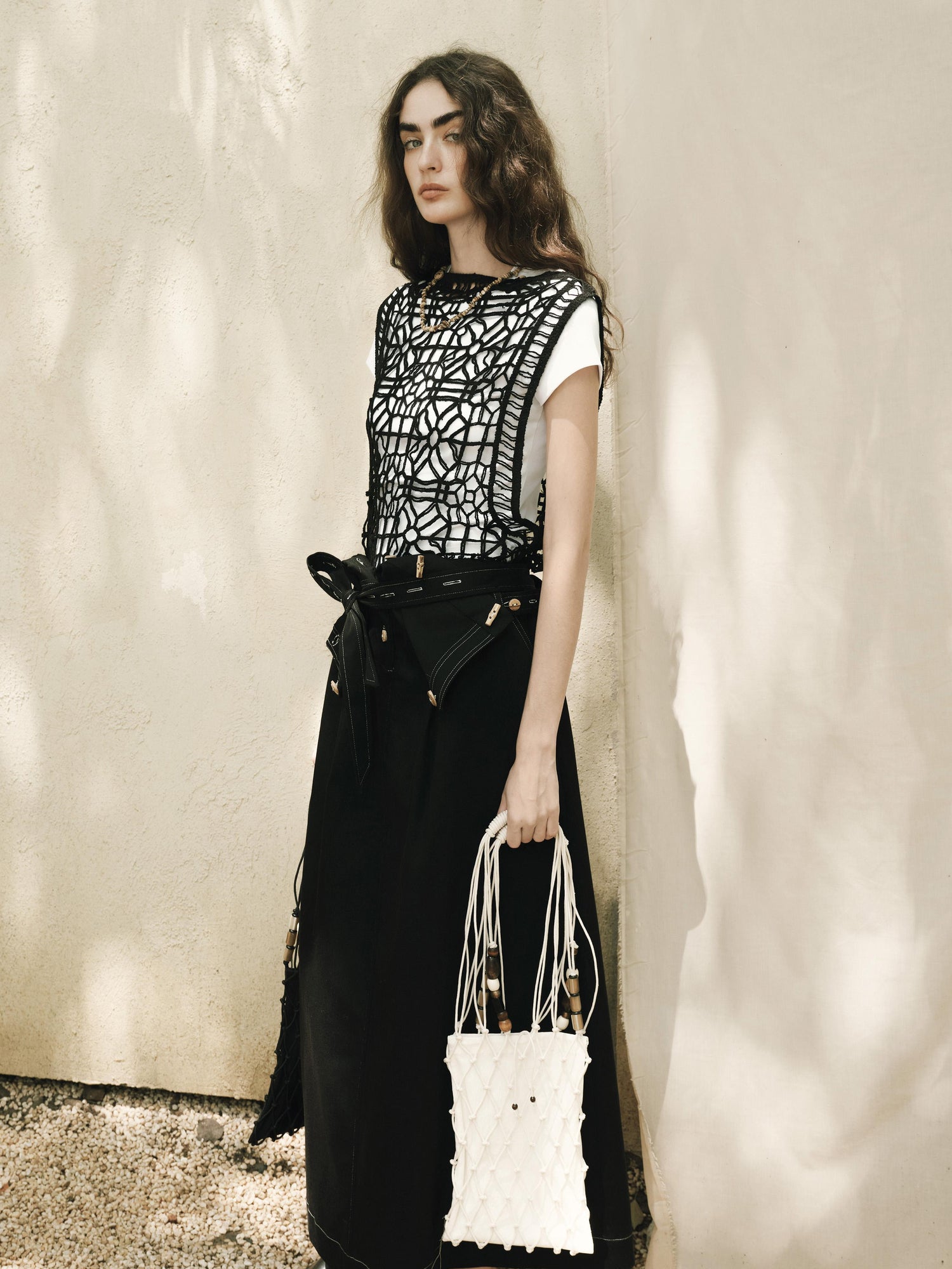 AnnoMundi Openwork Layered Mesh Shrug