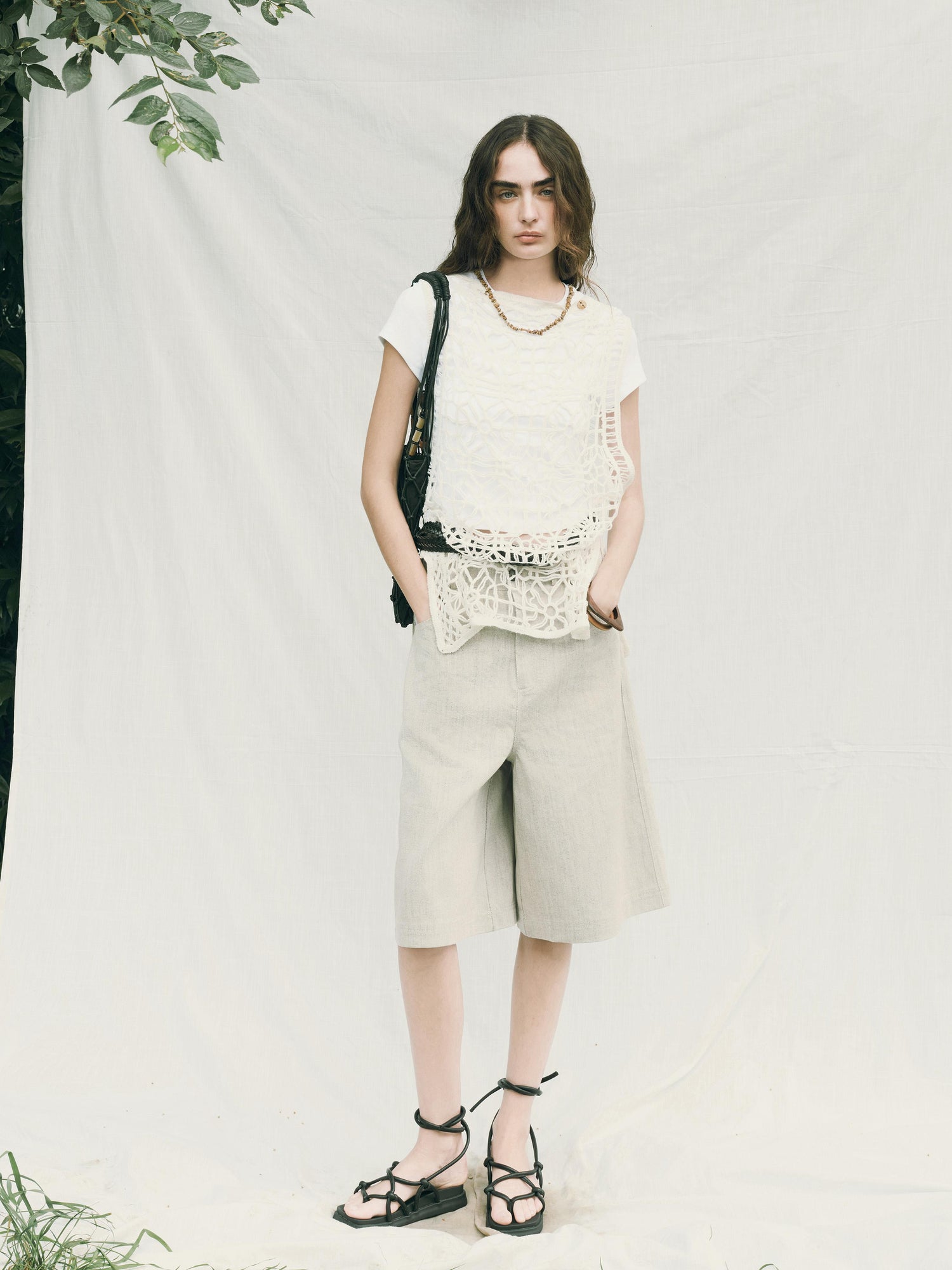 AnnoMundi Openwork Layered Mesh Shrug