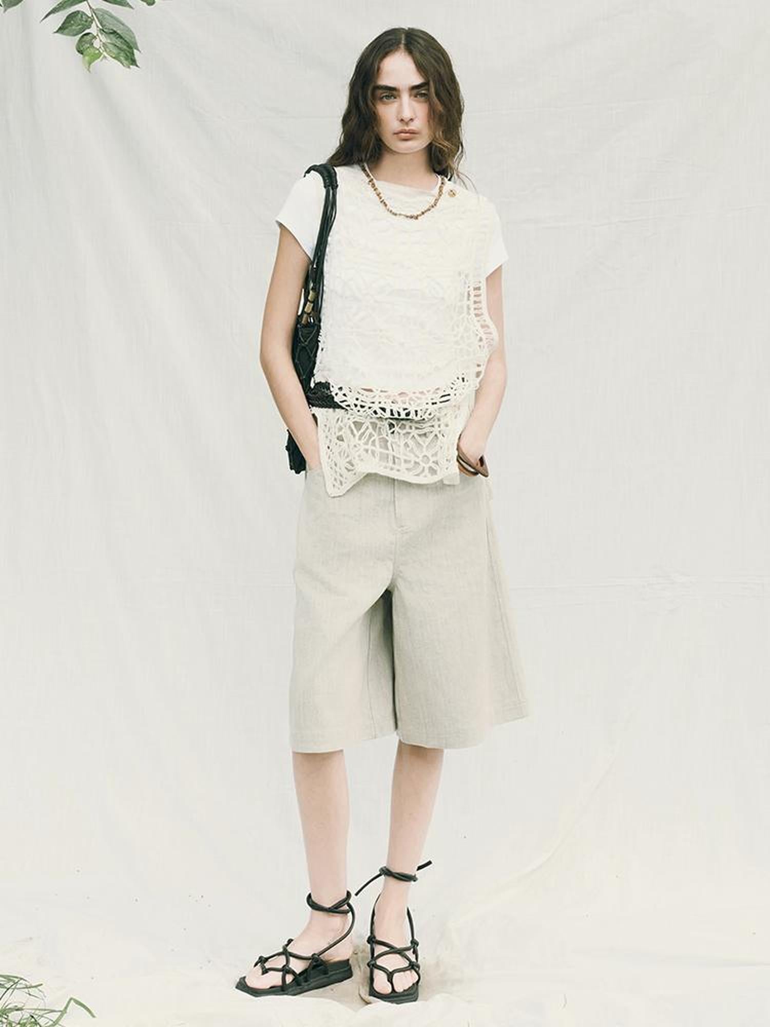 AnnoMundi Openwork Layered Mesh Shrug