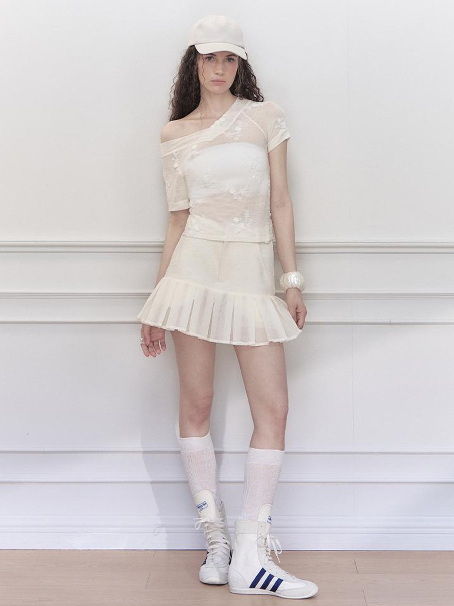 AnnoMundi Overlapping Shadow Pleats High Waist Skirt