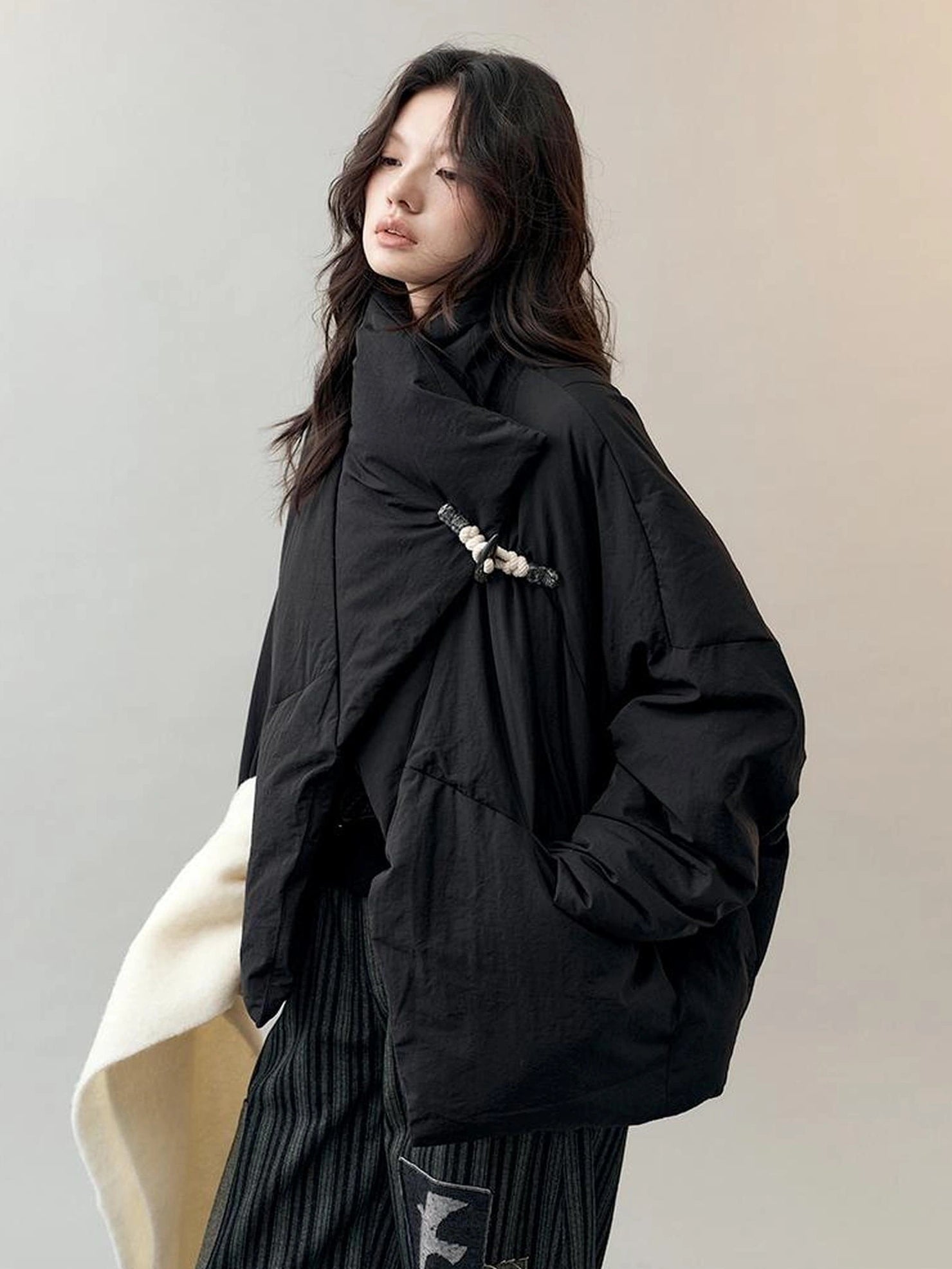 AnnoMundi Oversized Lapel Goose Down Coat Down Jacket