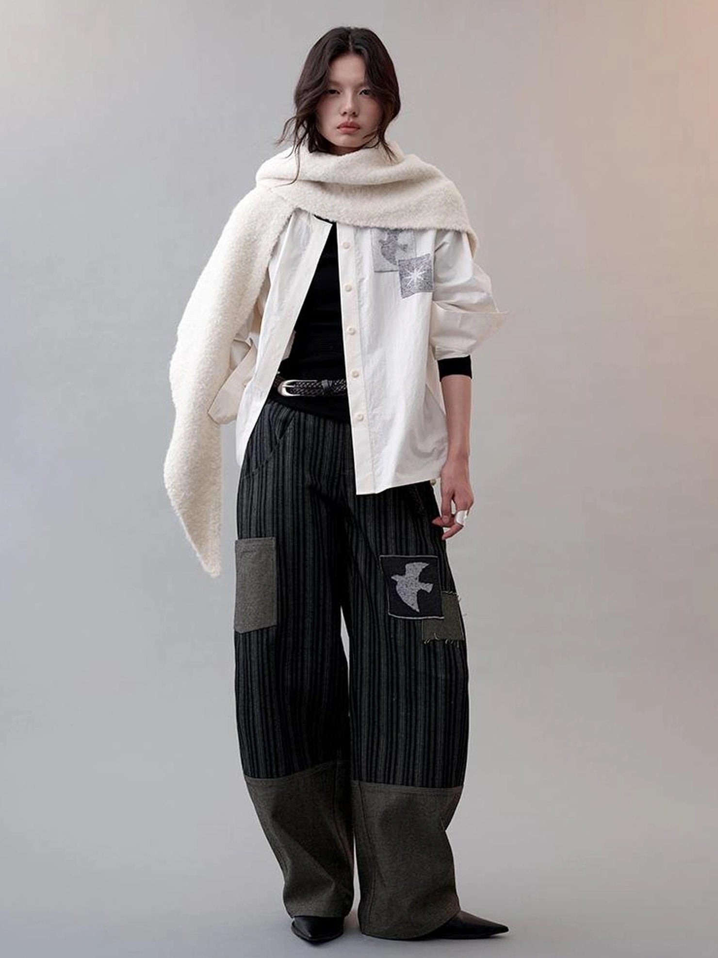 AnnoMundi Patchwork Detail Cotton Shirt Shirts