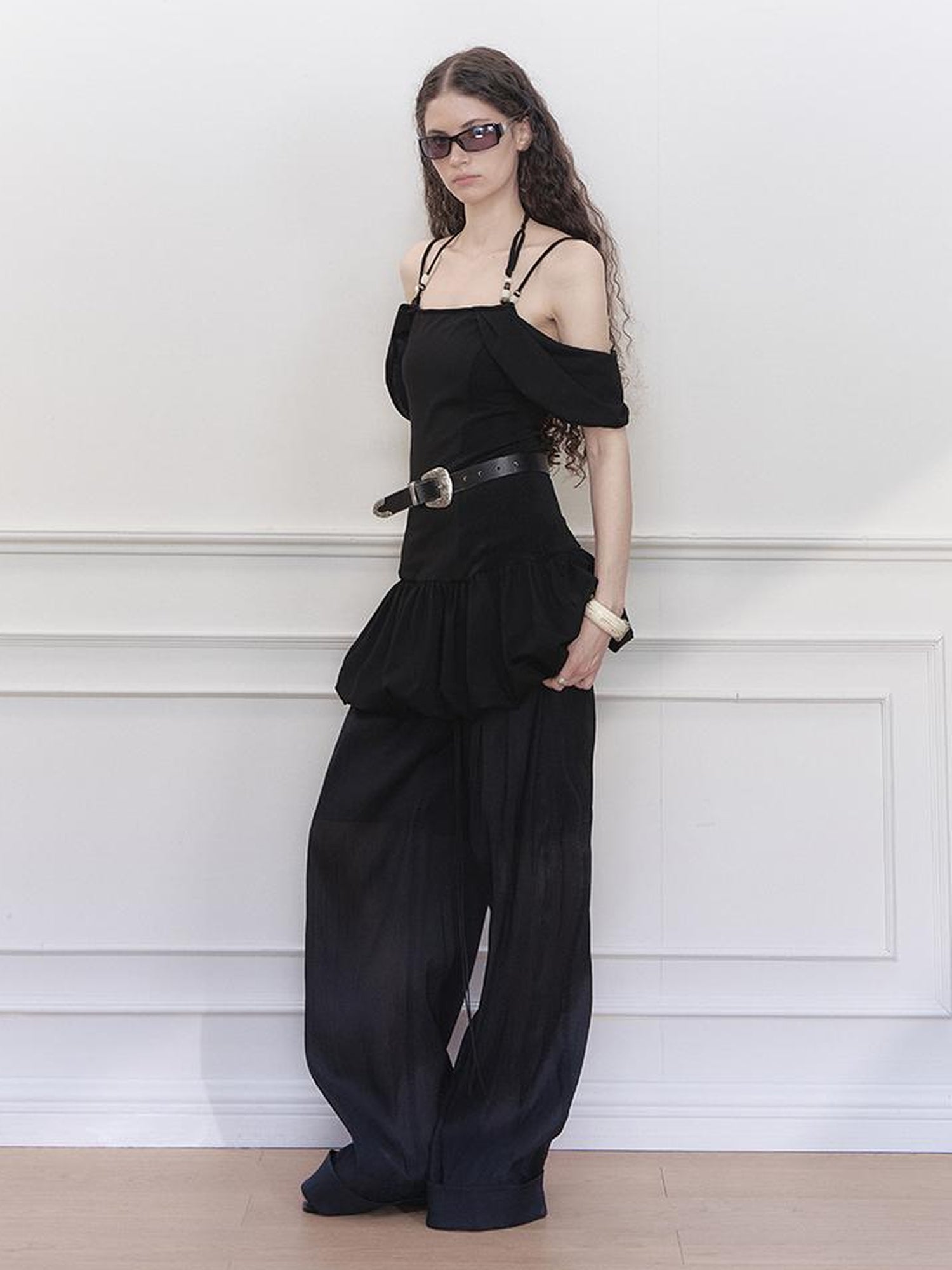 AnnoMundi Pearl Embellished Dream Knit Dress V-Neck T-Shirt Long-Sleeve