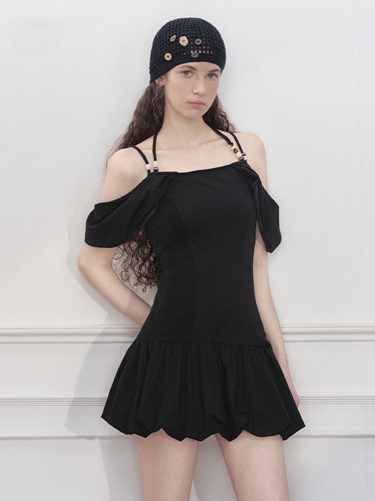 AnnoMundi Pearl Embellished Dream Knit Dress V-Neck T-Shirt Long-Sleeve