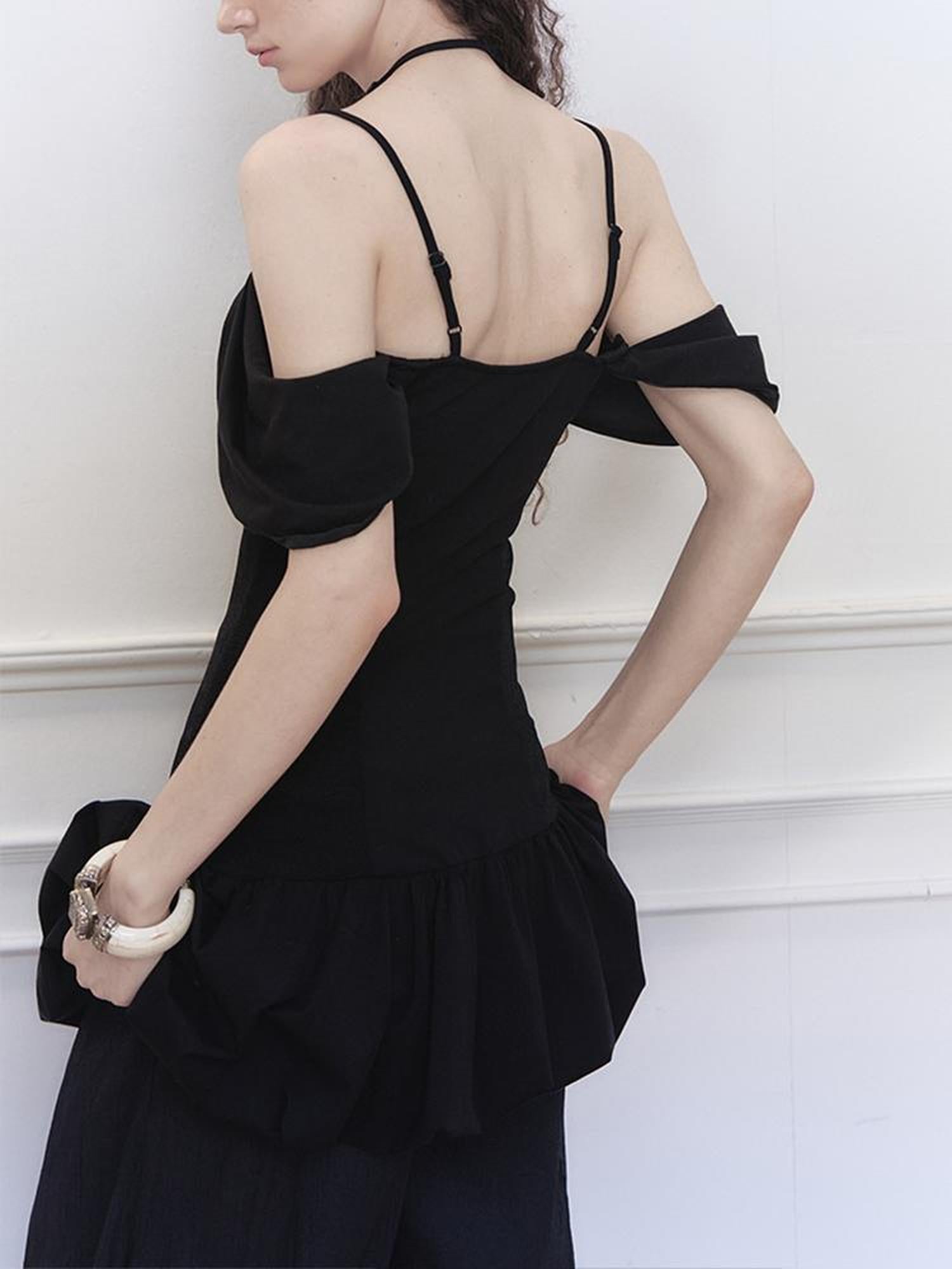 AnnoMundi Pearl Embellished Dream Knit Dress V-Neck T-Shirt Long-Sleeve