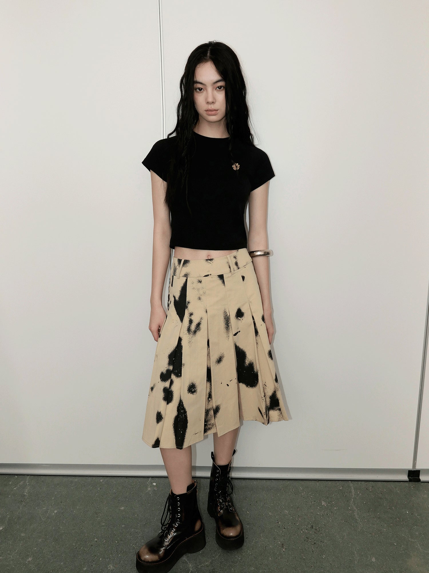 AnnoMundi Petrified Silhouette Pleated A Line Skirt