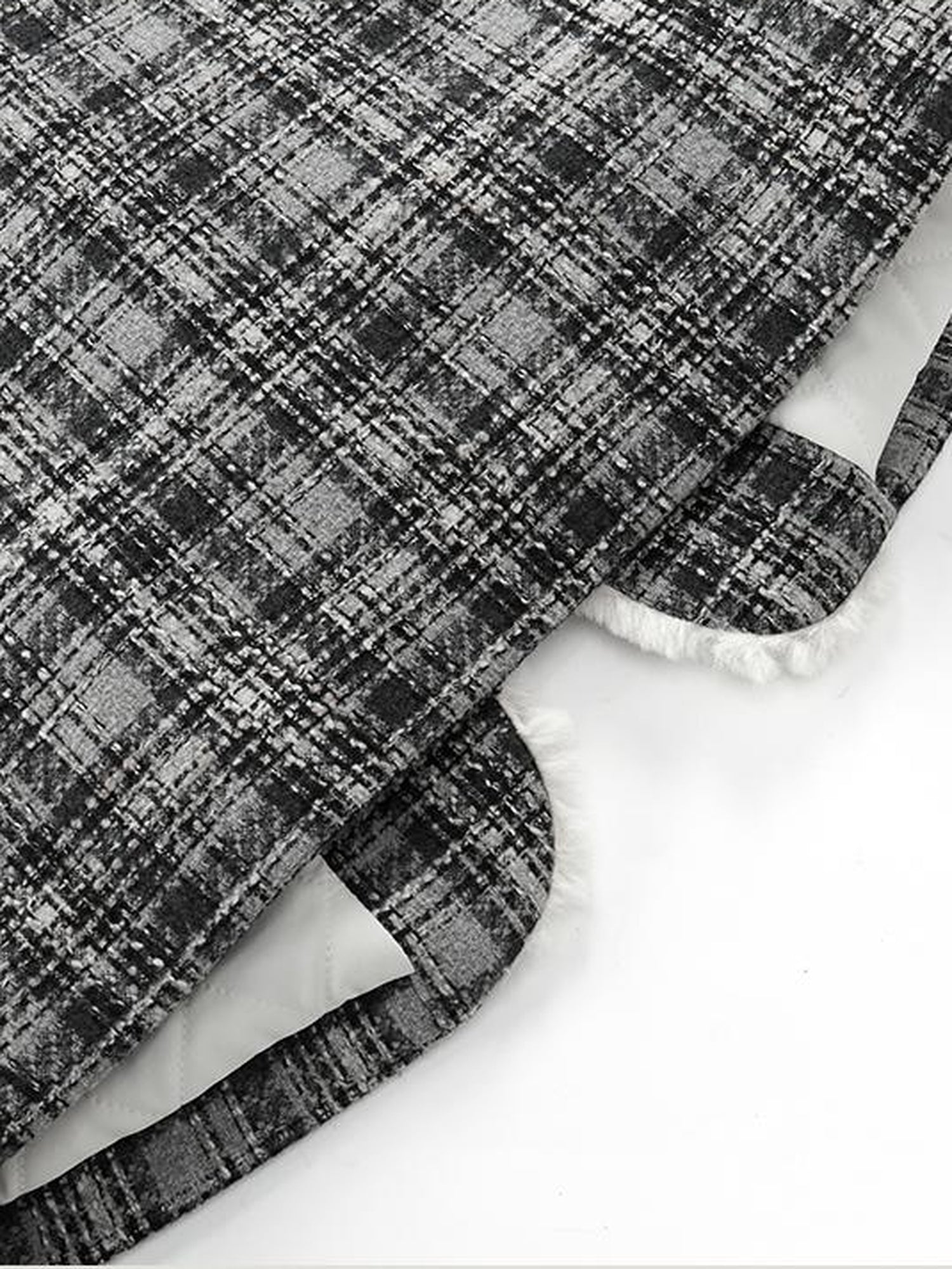 AnnoMundi Plaid Wool Blend Coat and Skirt Set with Rose Velvet Trim