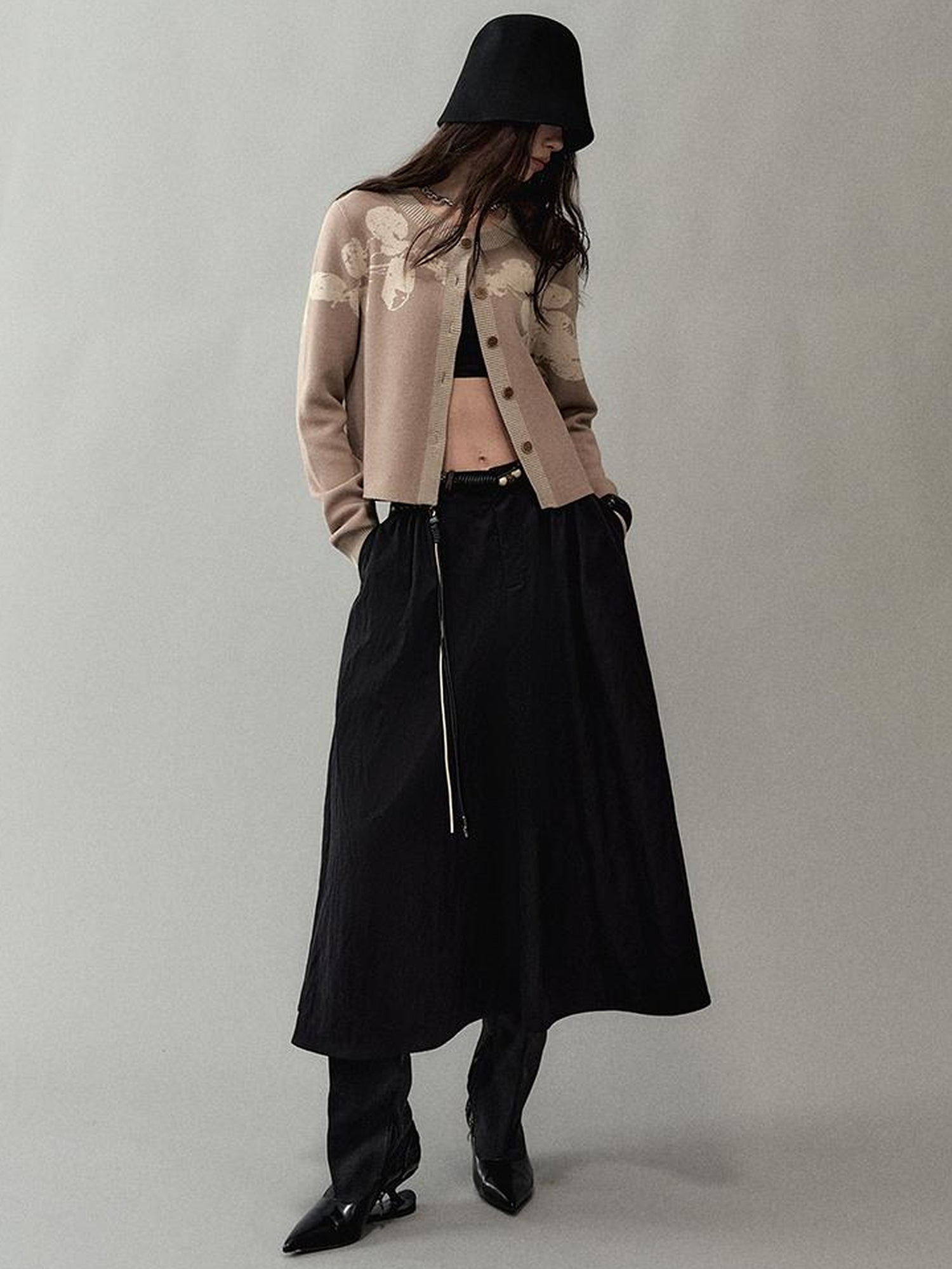 AnnoMundi Pleated Beaded A Line Skirt