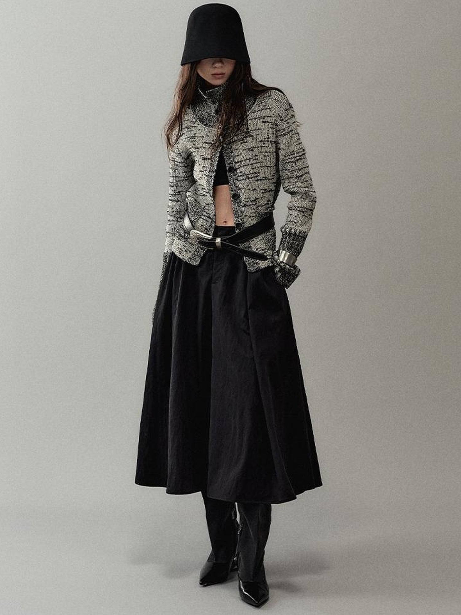 AnnoMundi Pleated Beaded A Line Skirt