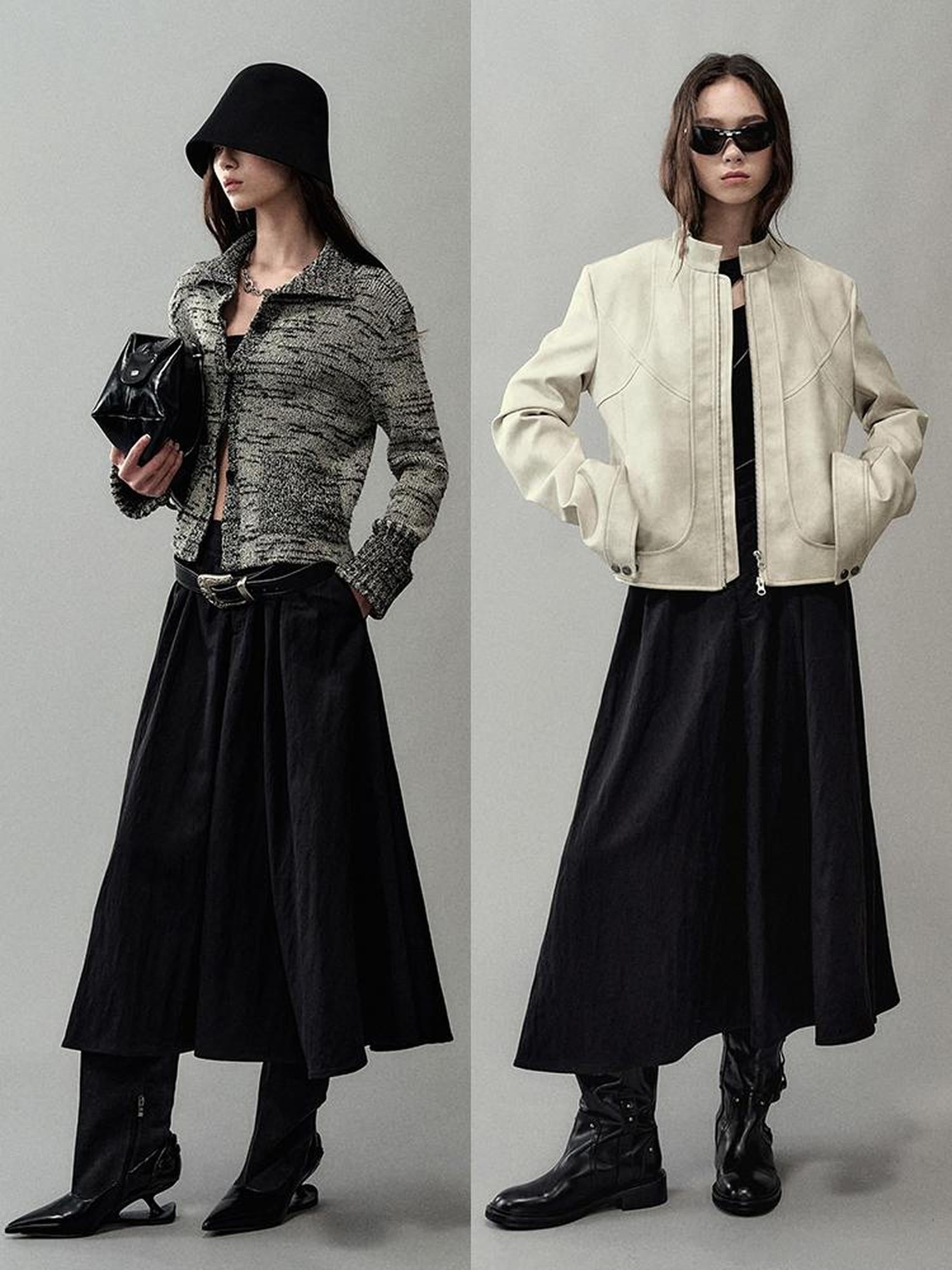 AnnoMundi Pleated Beaded A Line Skirt