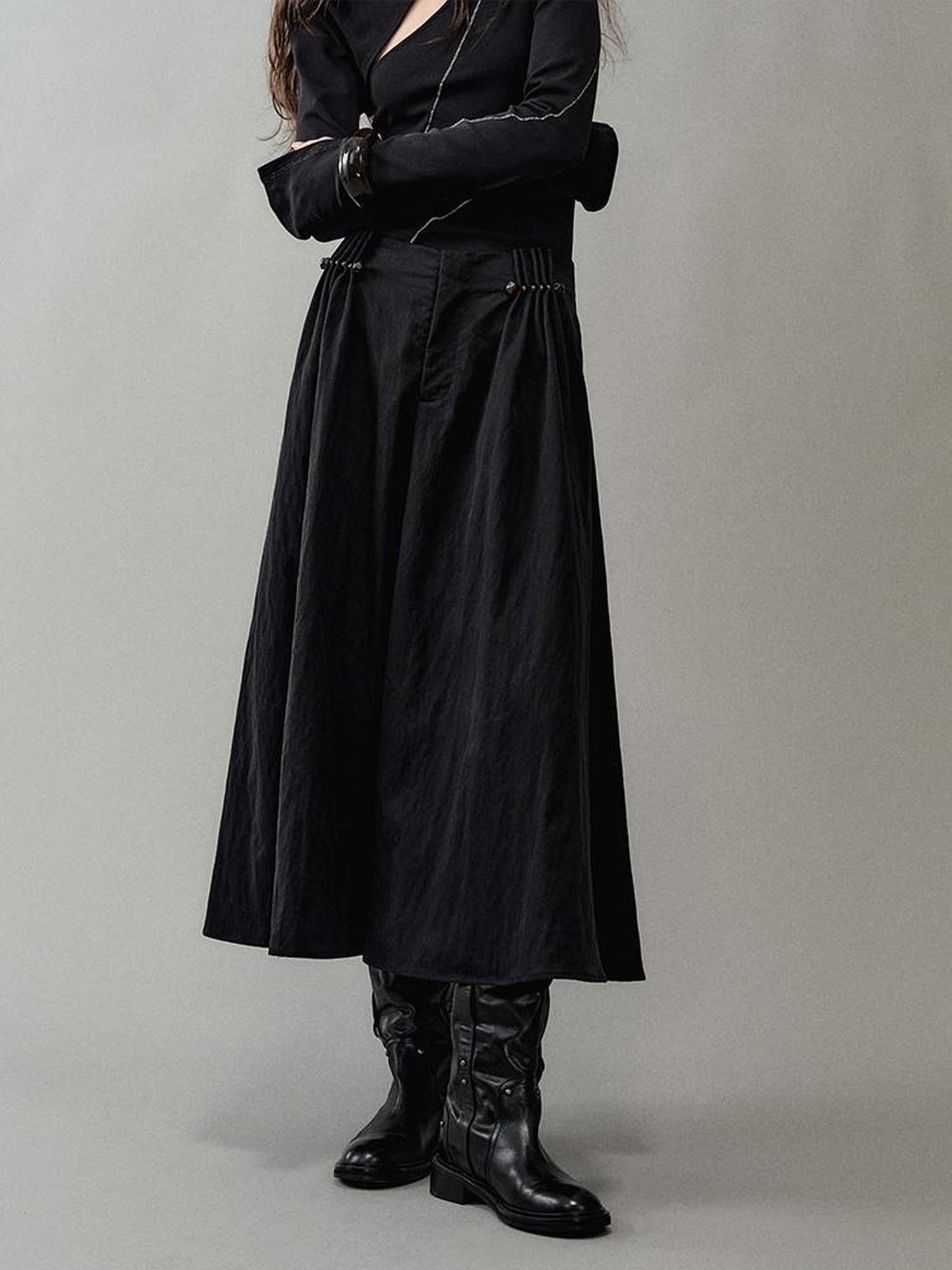 AnnoMundi Pleated Beaded A Line Skirt