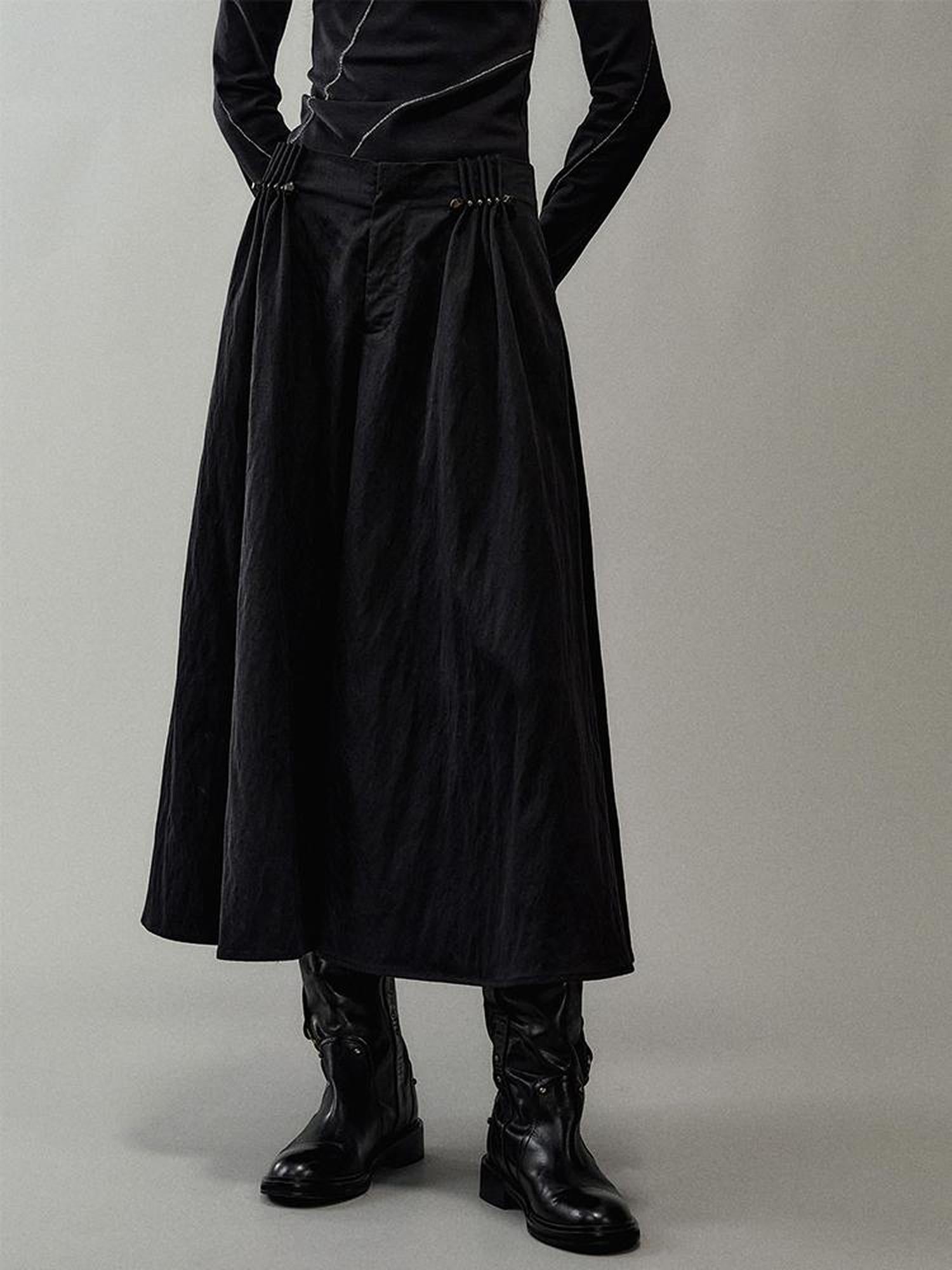 AnnoMundi Pleated Beaded A Line Skirt