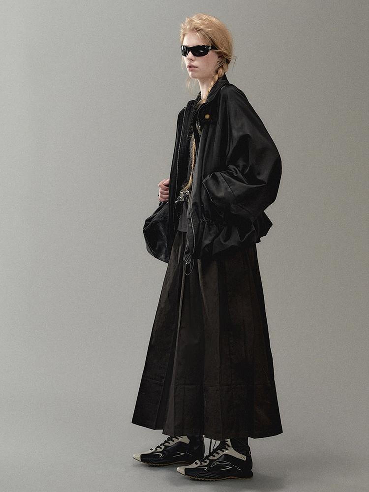 AnnoMundi Pleated Bloom Long Skirt With Elastic Waist