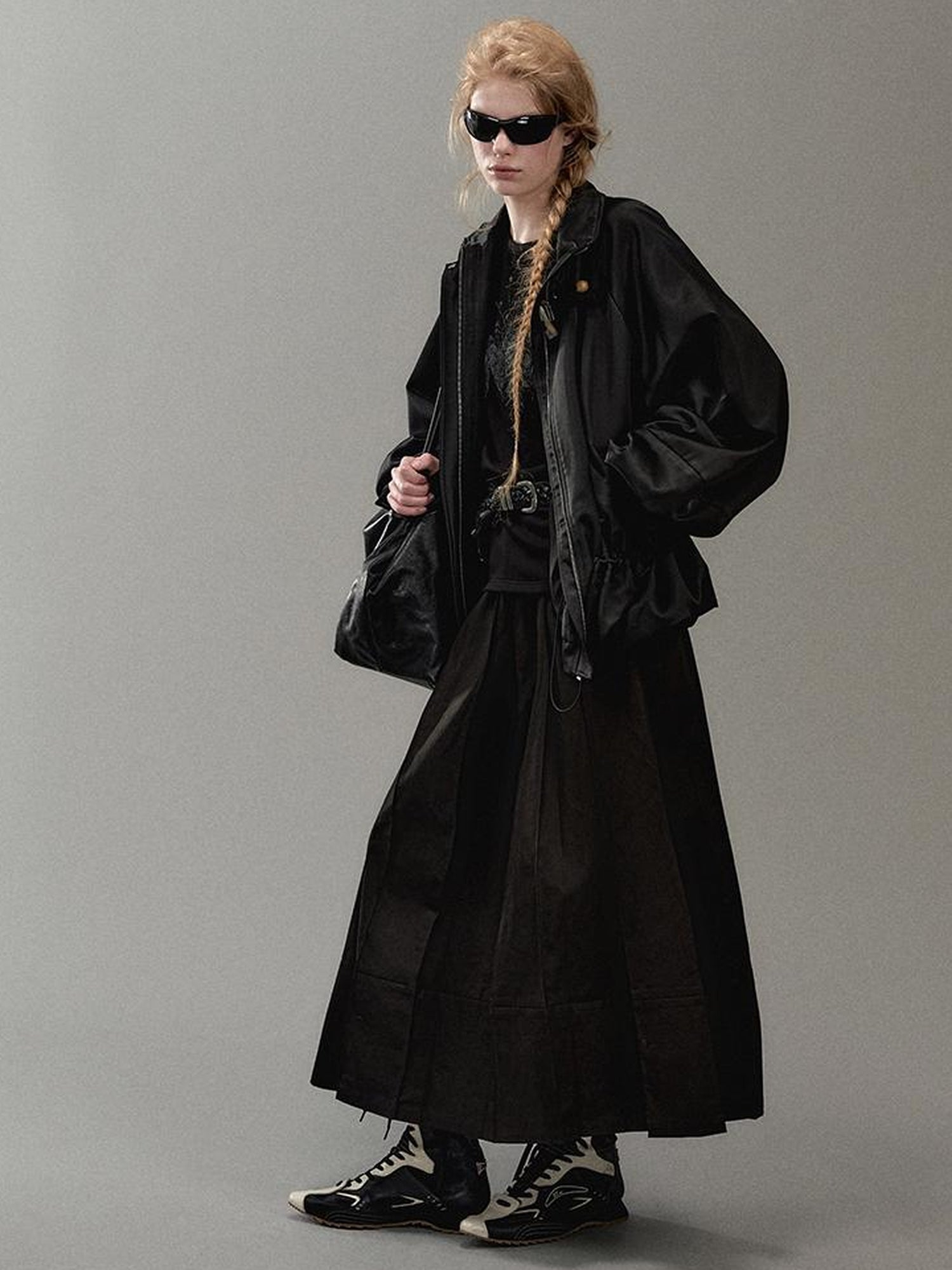 AnnoMundi Pleated Bloom Long Skirt With Elastic Waist