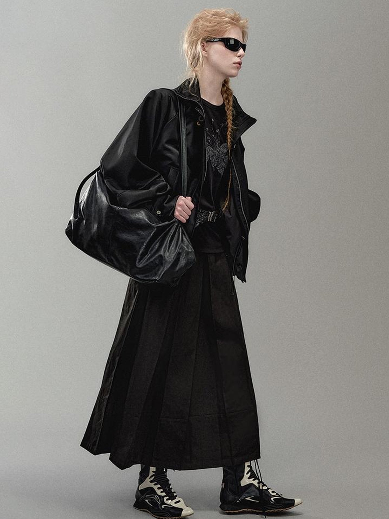 AnnoMundi Pleated Bloom Long Skirt With Elastic Waist