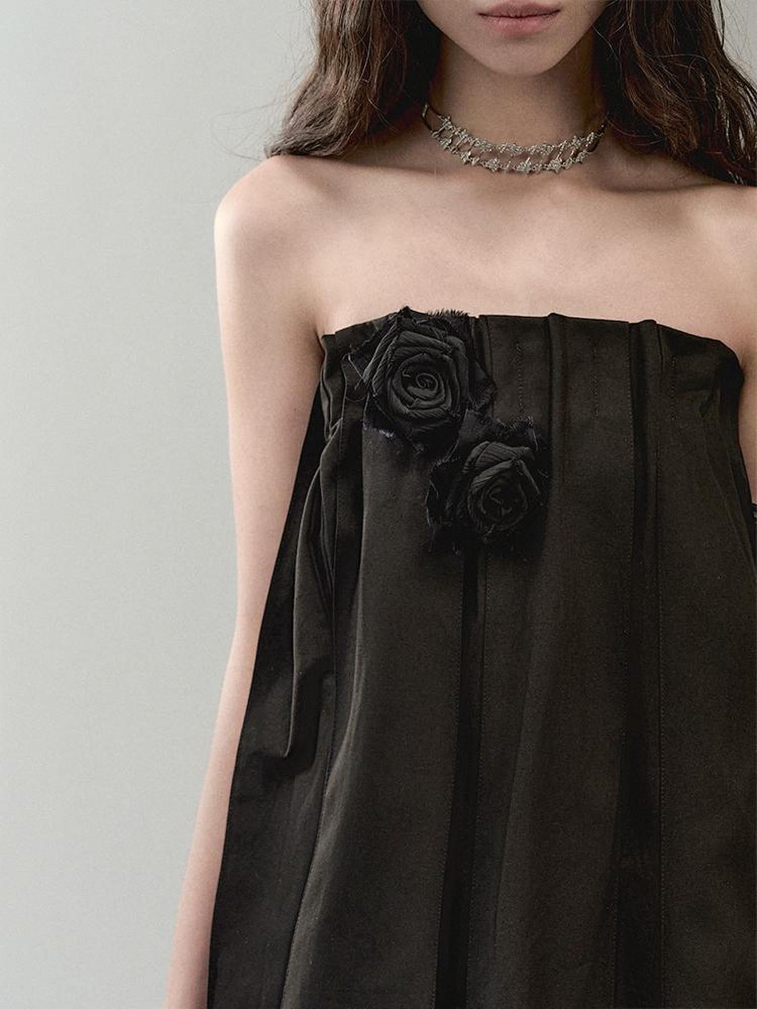 AnnoMundi Pleated Bloom Long Skirt With Elastic Waist