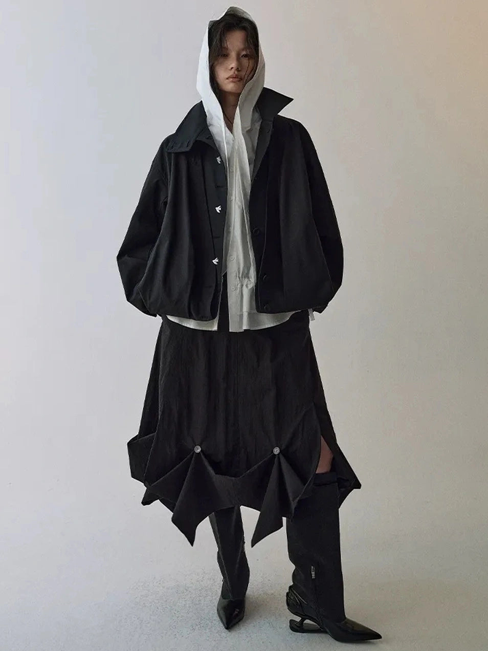 AnnoMundi Pleated Deconstructed Workwear Jacket Jacket