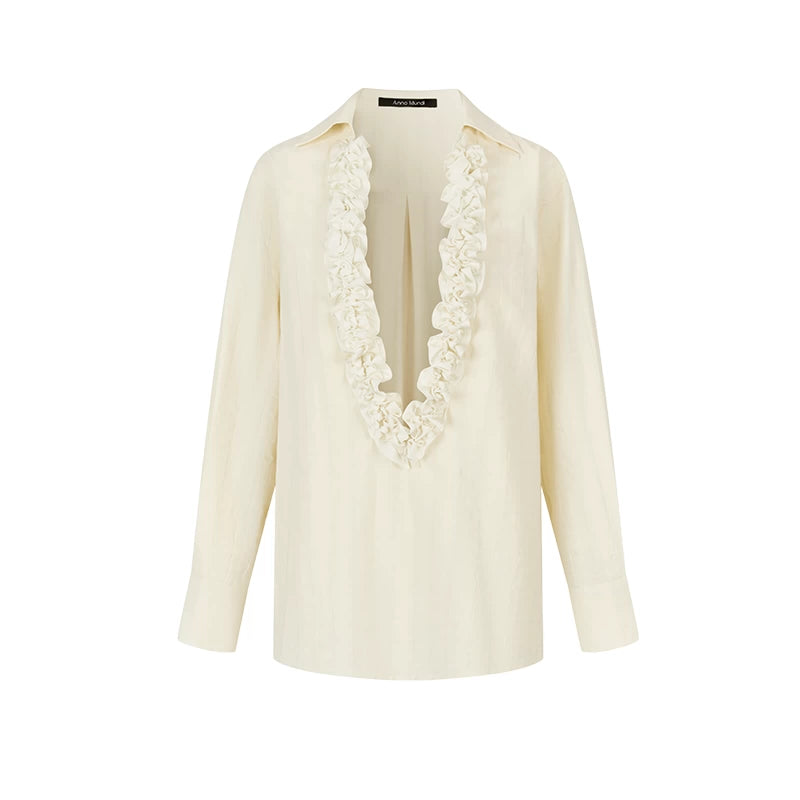 AnnoMundi_Pleated_Light_V_Neck_Striped_Blouse_MISSTT