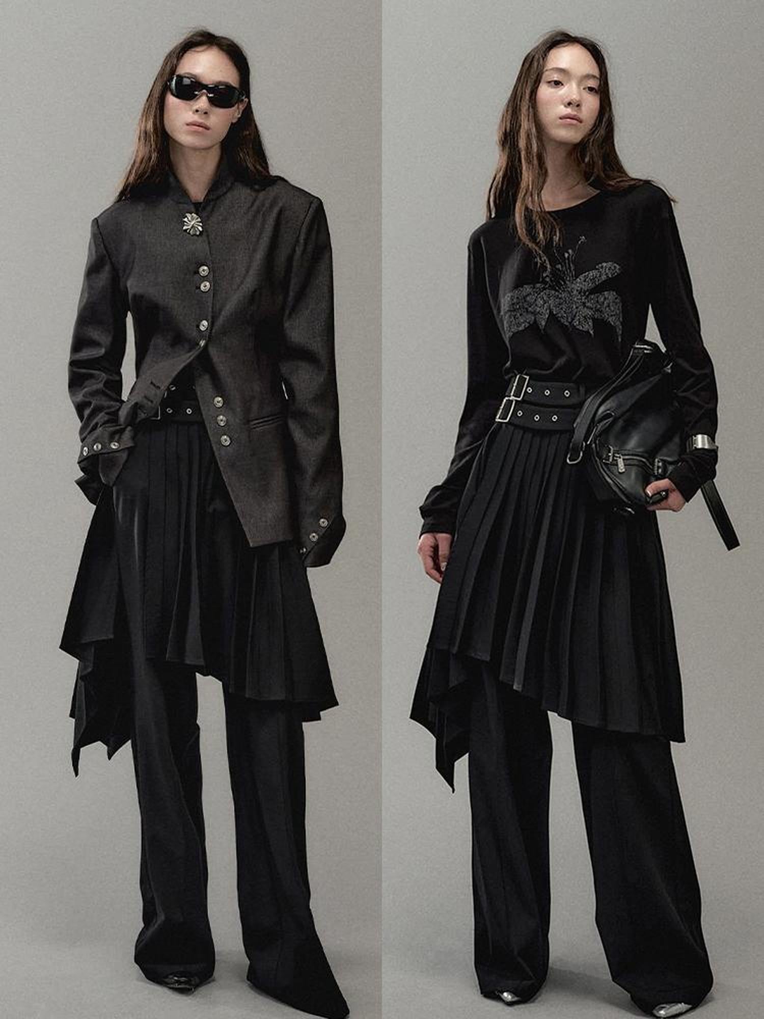 AnnoMundi Pleated Romper With Dual Waistbelt