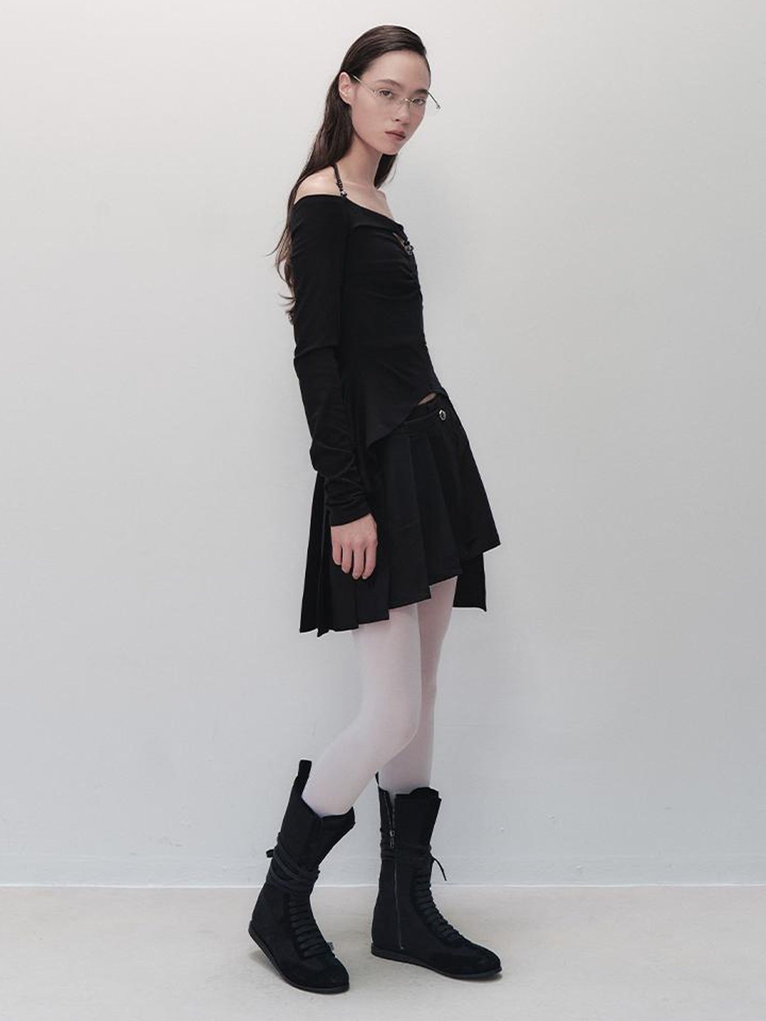 AnnoMundi Pleated Shadow Obsidian Convertible Shorts