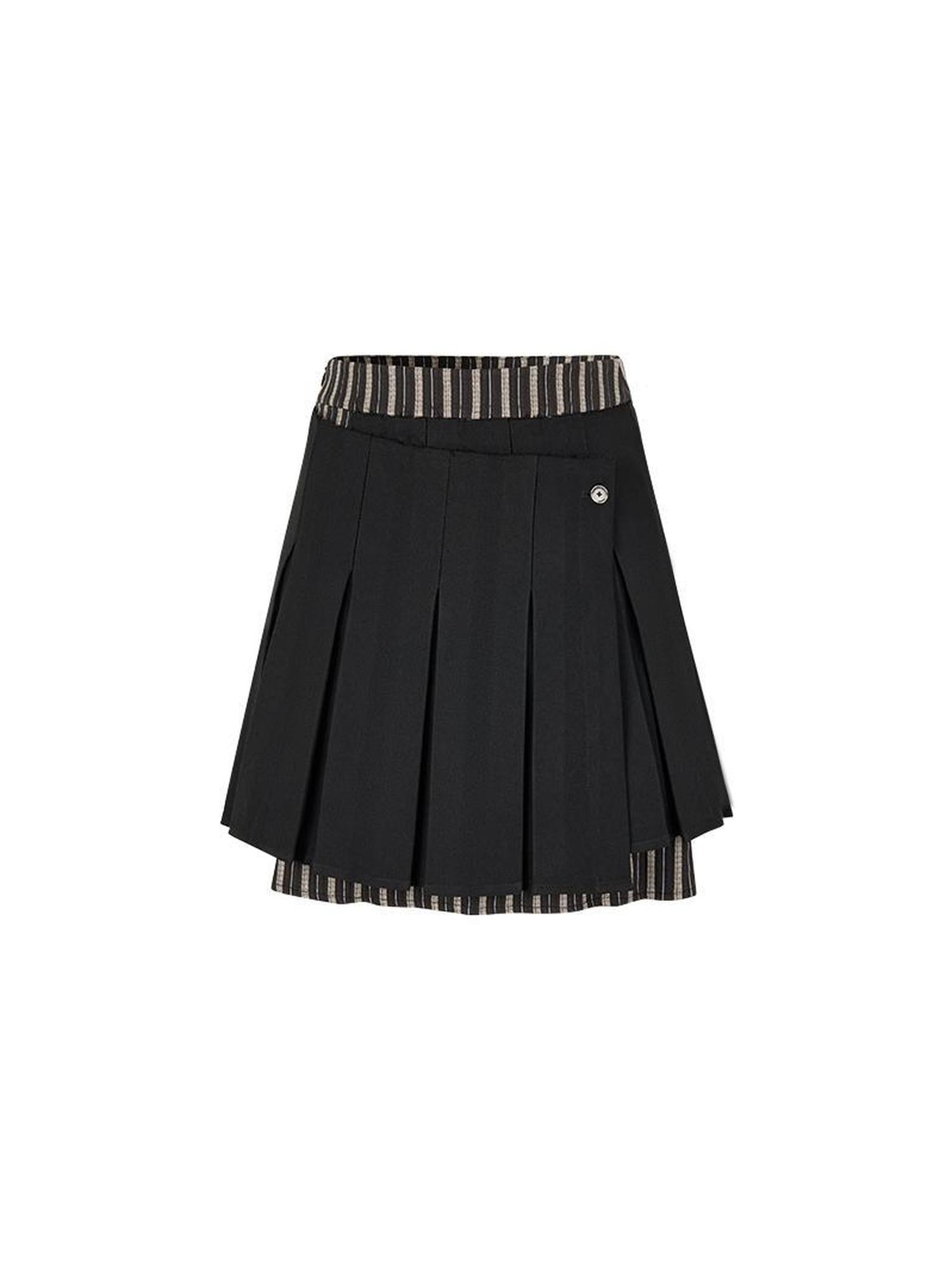 AnnoMundi Pleated Stripe Panel Skirt