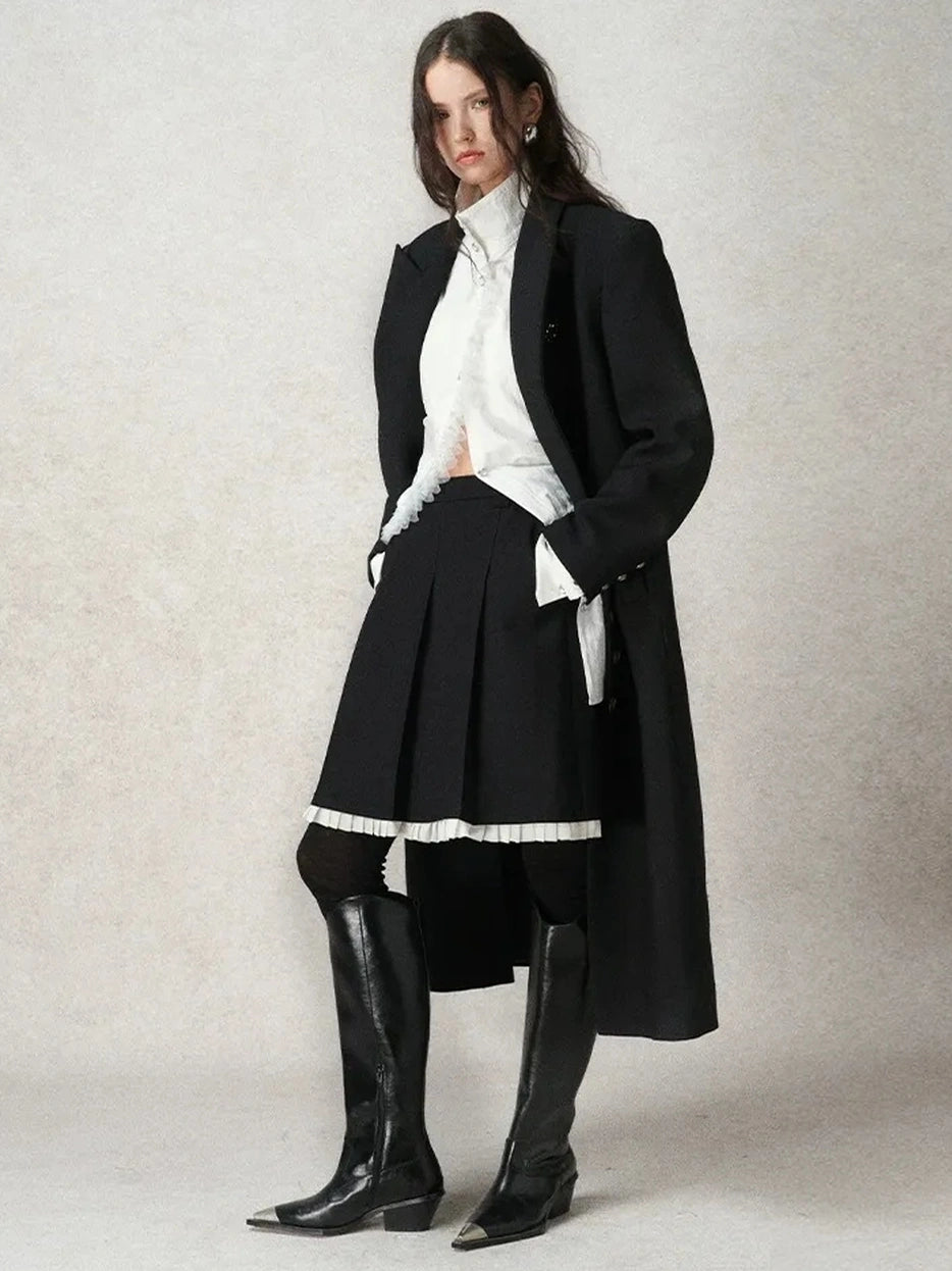 AnnoMundi Pleated Trim Blazer Mini Skirt Skirt