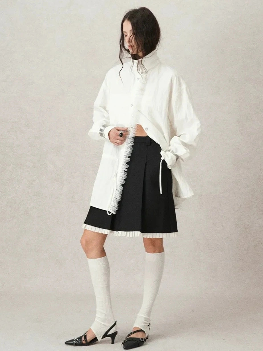 AnnoMundi Pleated Trim Blazer Mini Skirt Skirt