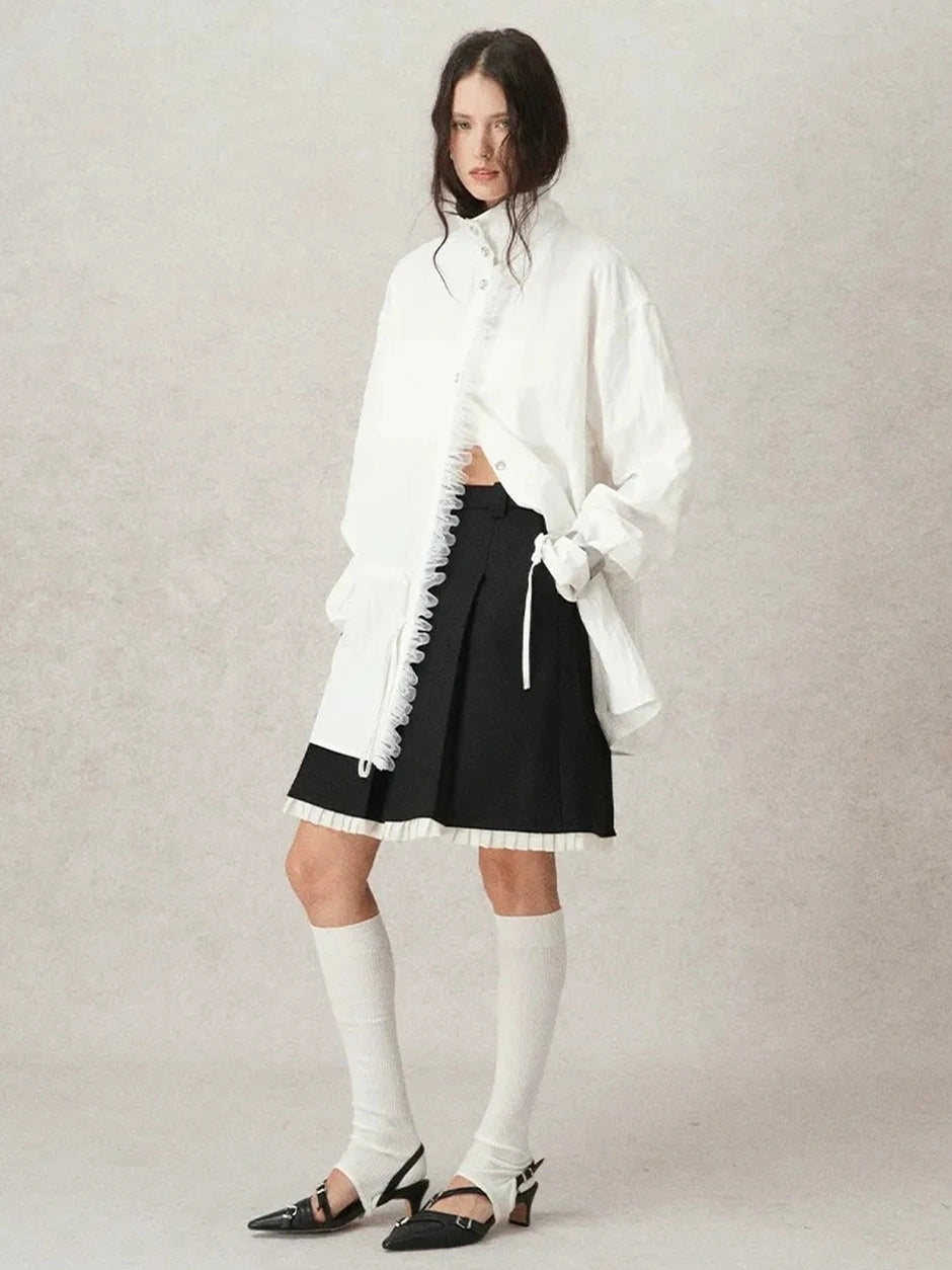 AnnoMundi Pleated Trim Blazer Mini Skirt Skirt