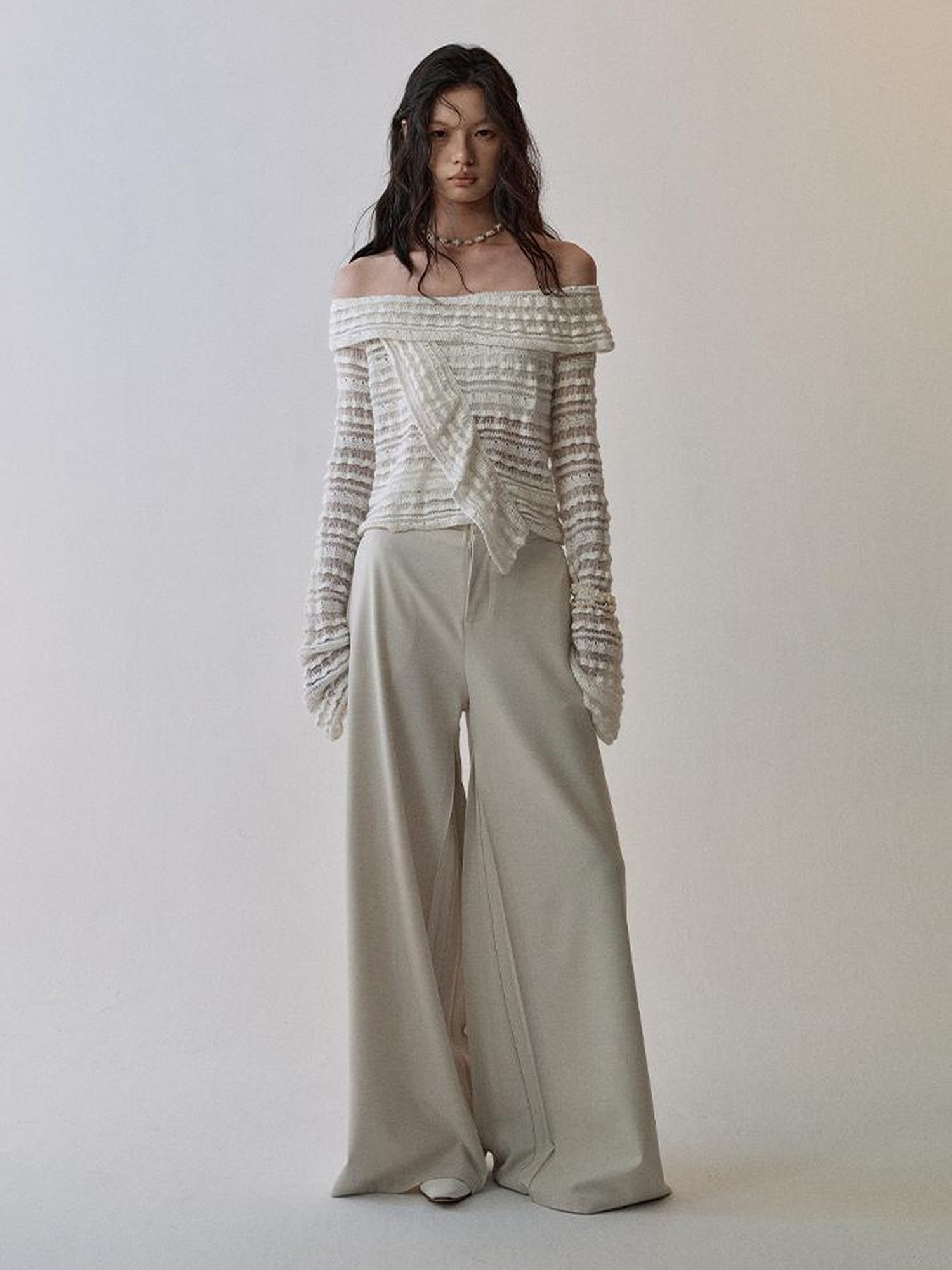 AnnoMundi Pleated Wide Leg Trousers With Dual Waist