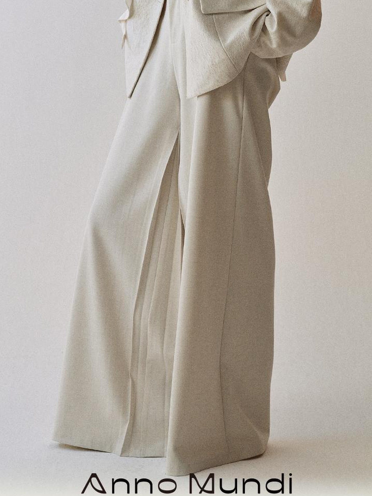 AnnoMundi Pleated Wide Leg Trousers With Dual Waist